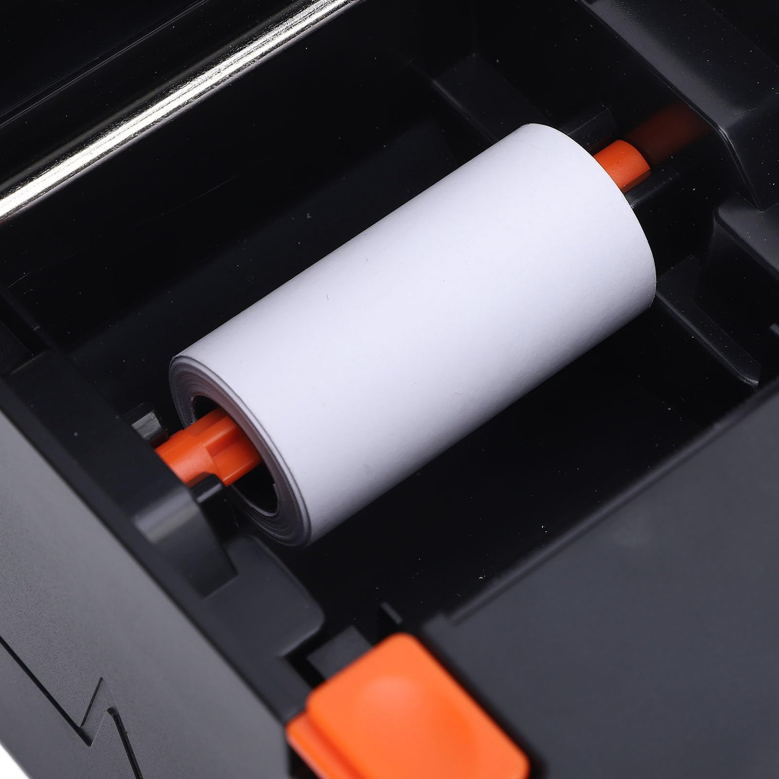 Annadue Drukarka do Papieru Termicznego 58 Mm, USB i Bezprzewodowy w Trybie Podwójnym Drukarka do Odbioru Kodu Kreskowego, prędkość 120 Mm, 203DPI, RJ11 Cashbox (wtyczka UE)