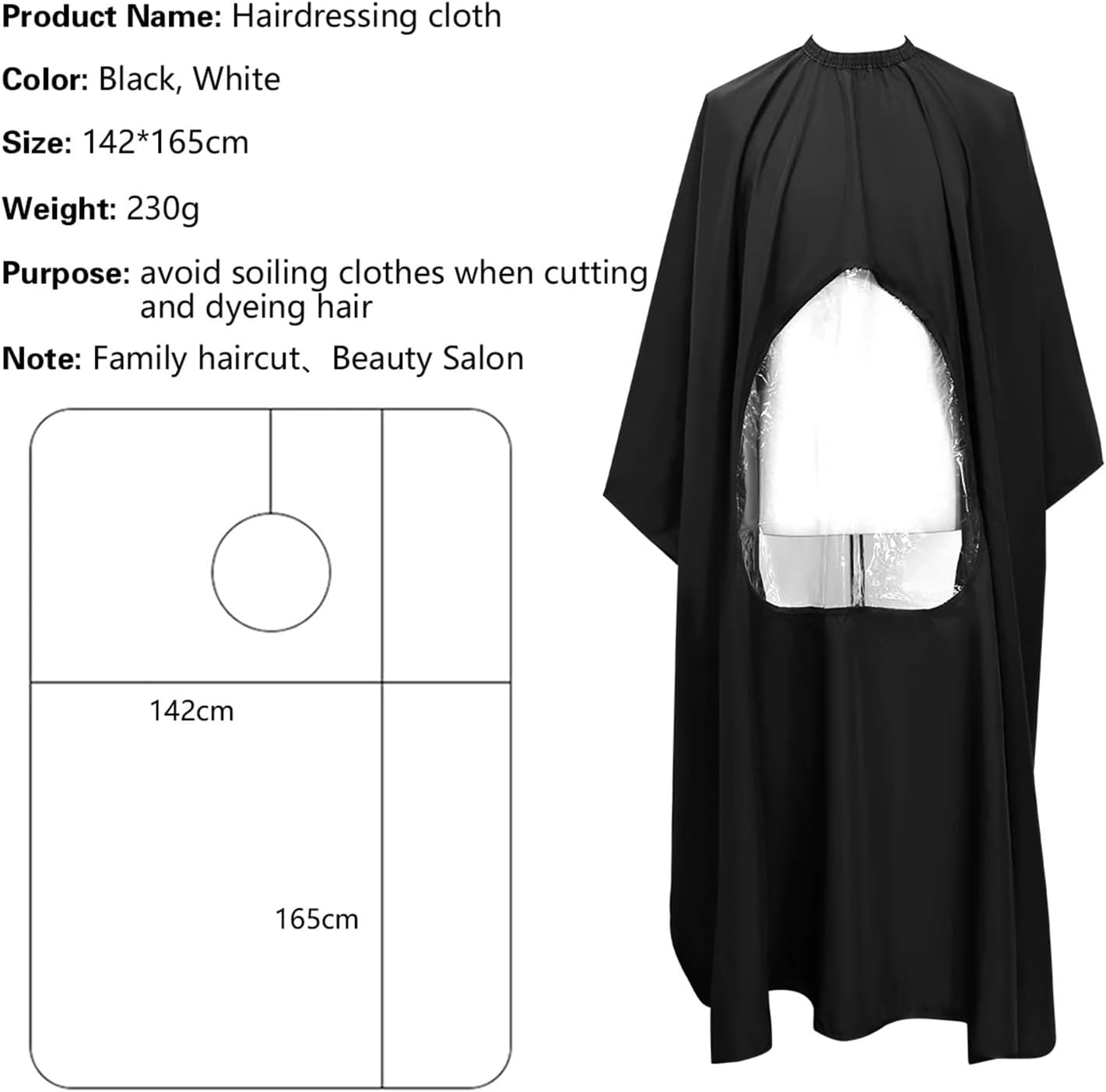 Salon Hairdresser Haircut Apron Cutting Cloth Pro Waterproof Transparent Watch Phone Hairdressing Cape