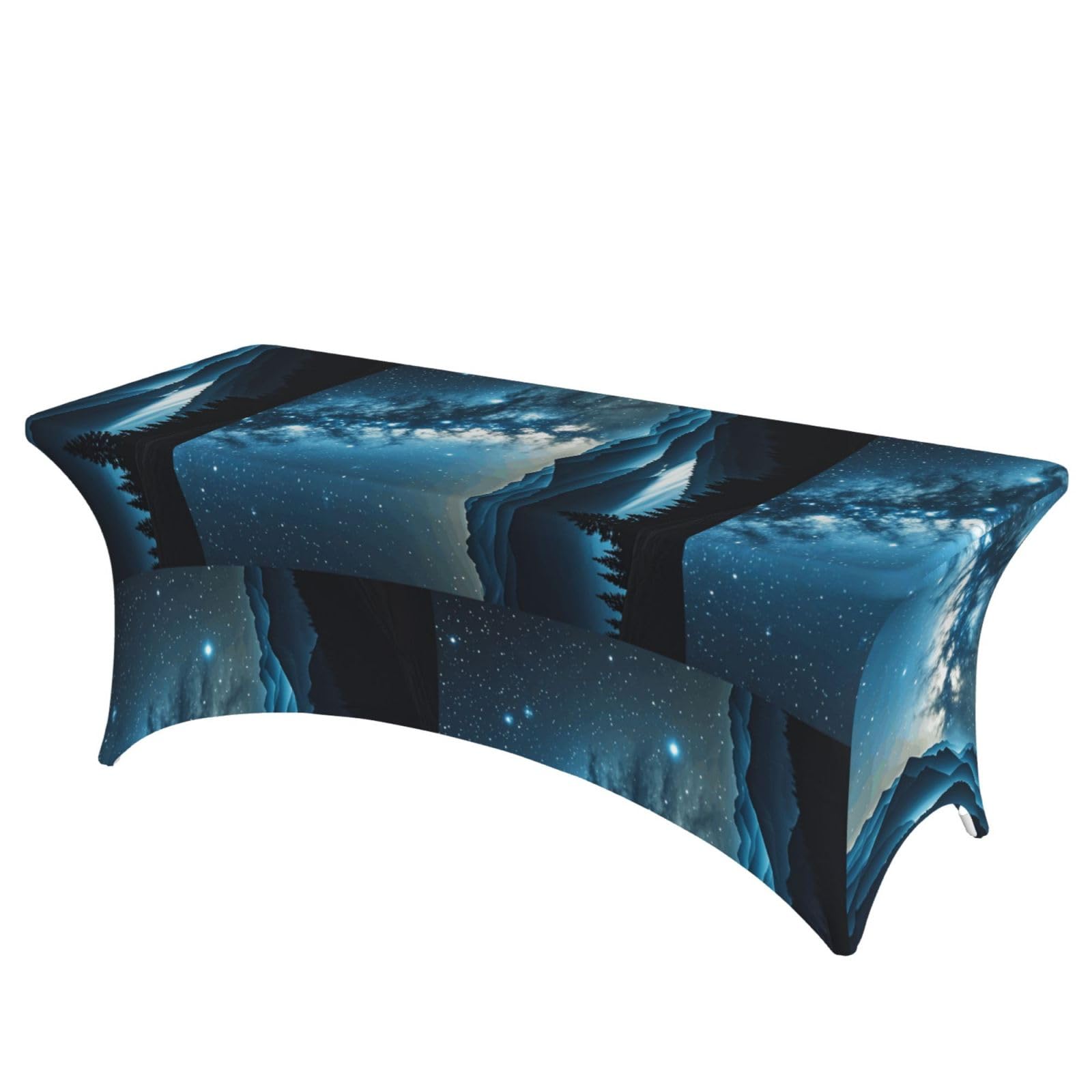 LMNGH Stars Decorative Tablecloth Protector for Wedding, Banquet & Parties6FT Spandex Rectangle Tablecloths, Stretch Washable Table Cloth Wrinkle Free Patio Table Cover