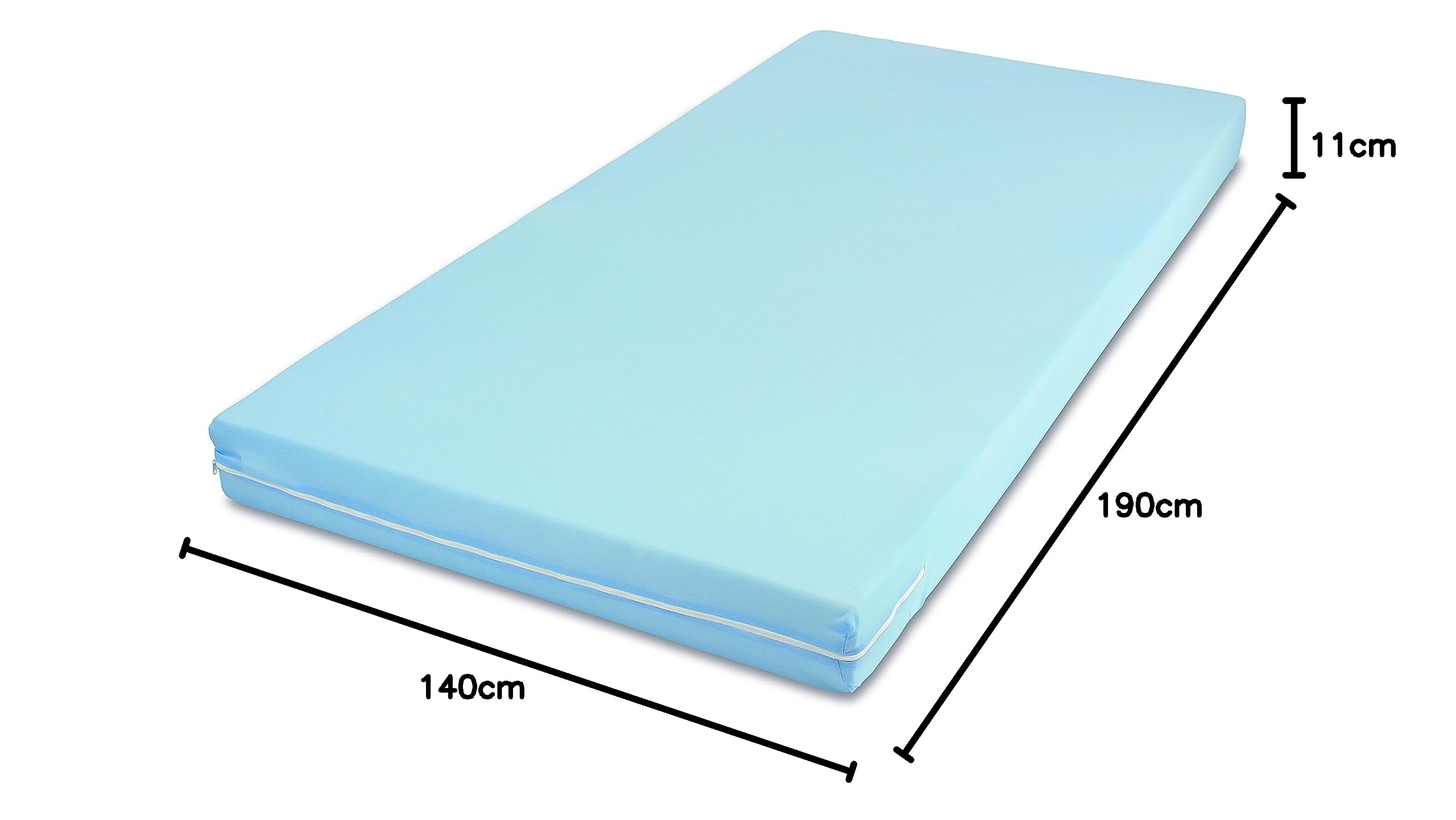 MSS e.K. Easy Active 140 x 190 x 11 cm Roll-Matratze für Kinder und Erwachsene Bezug Blau Komfortschaum