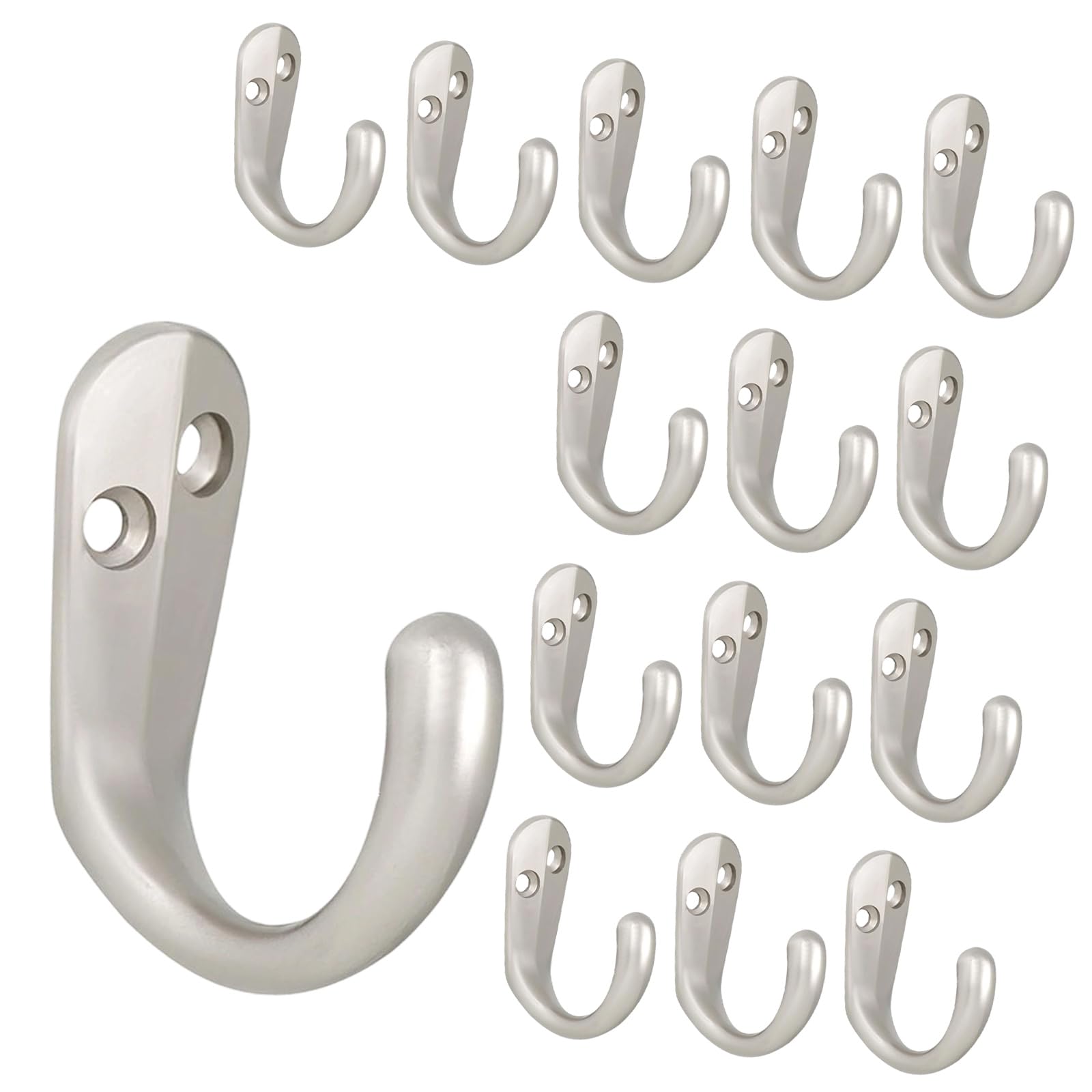 Whoasyst Of 20 Kirsite Wall Hook Sturdy Waterproof Rustproof Ideal for Multipurpose Use in Any Room for Jackets Robes Bags Jackets Hook