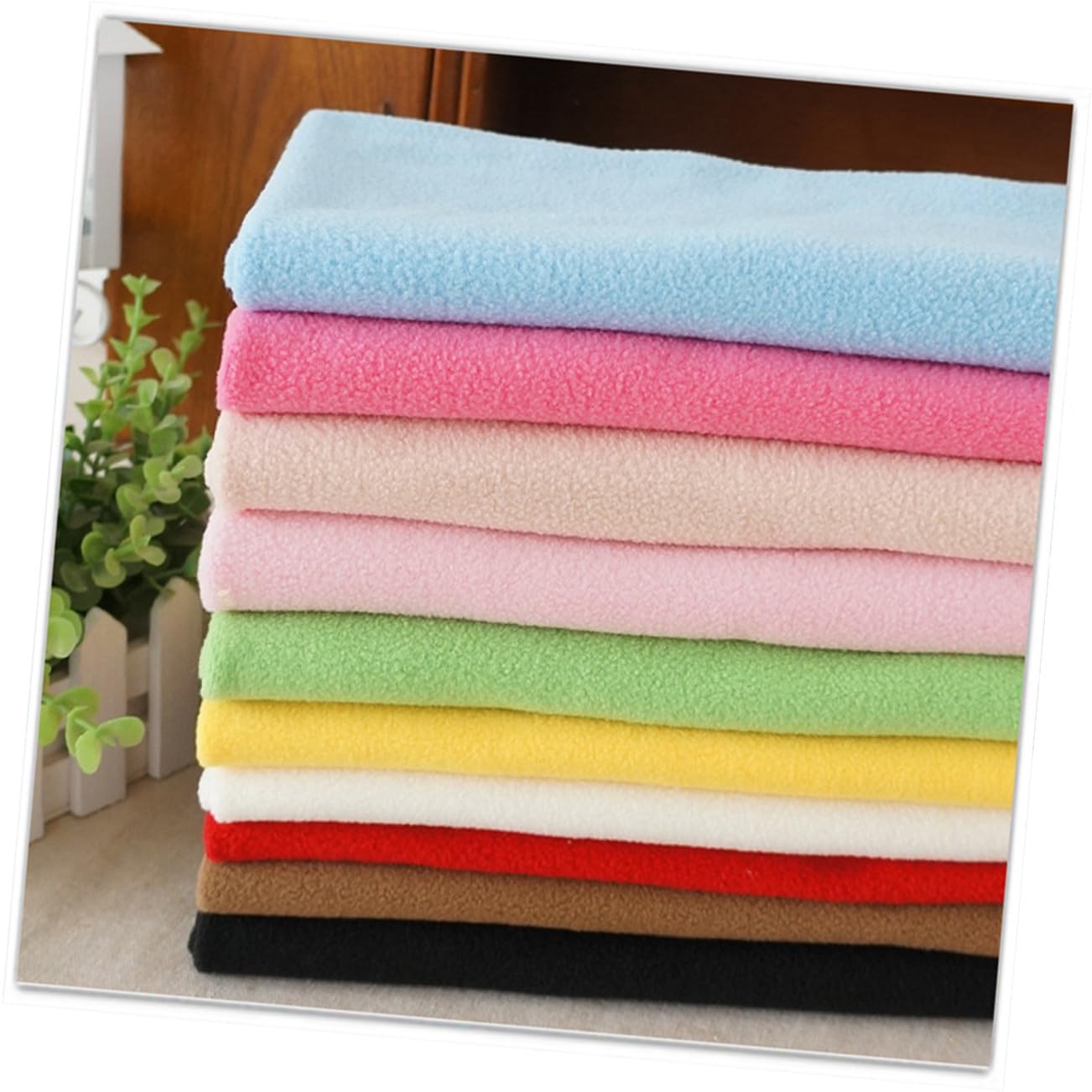Operitacx 10 Stück Teiliges Buntes Patchwork Stoffset Fleece für DIY Projekte Handgemachte Stoffe für Frauen und Mädchen für Kreative Näharbeiten und Accessoires Zufällige