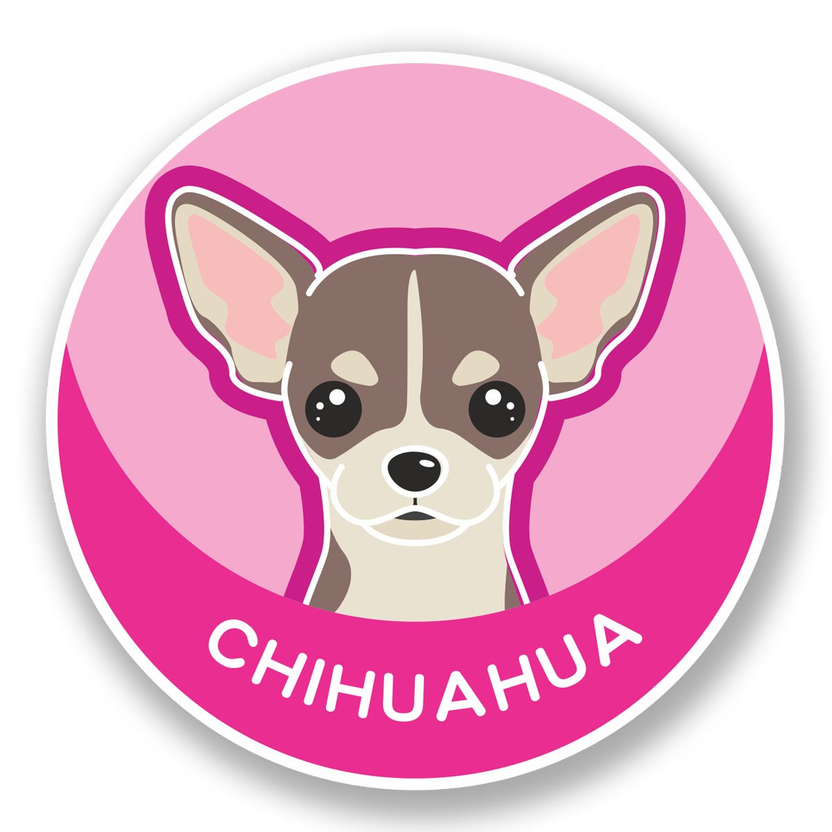 Destinationvinyl Multi 2 X 10Cm Chihuahua Cartoon Dog Sticker Decal Tablet Laptop Car Fun Animal #5985 (10Cm X 10Cm)