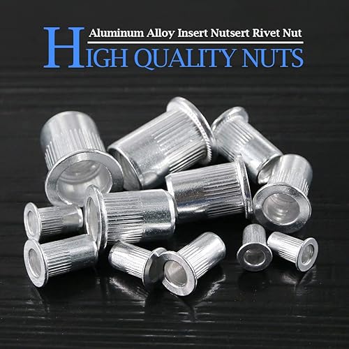 Miniatura 3 de Glarks Kit surtido de tuercas de remache métricas de cabeza plana M3 M4 M5 M6 M8 M10, 210 Uds