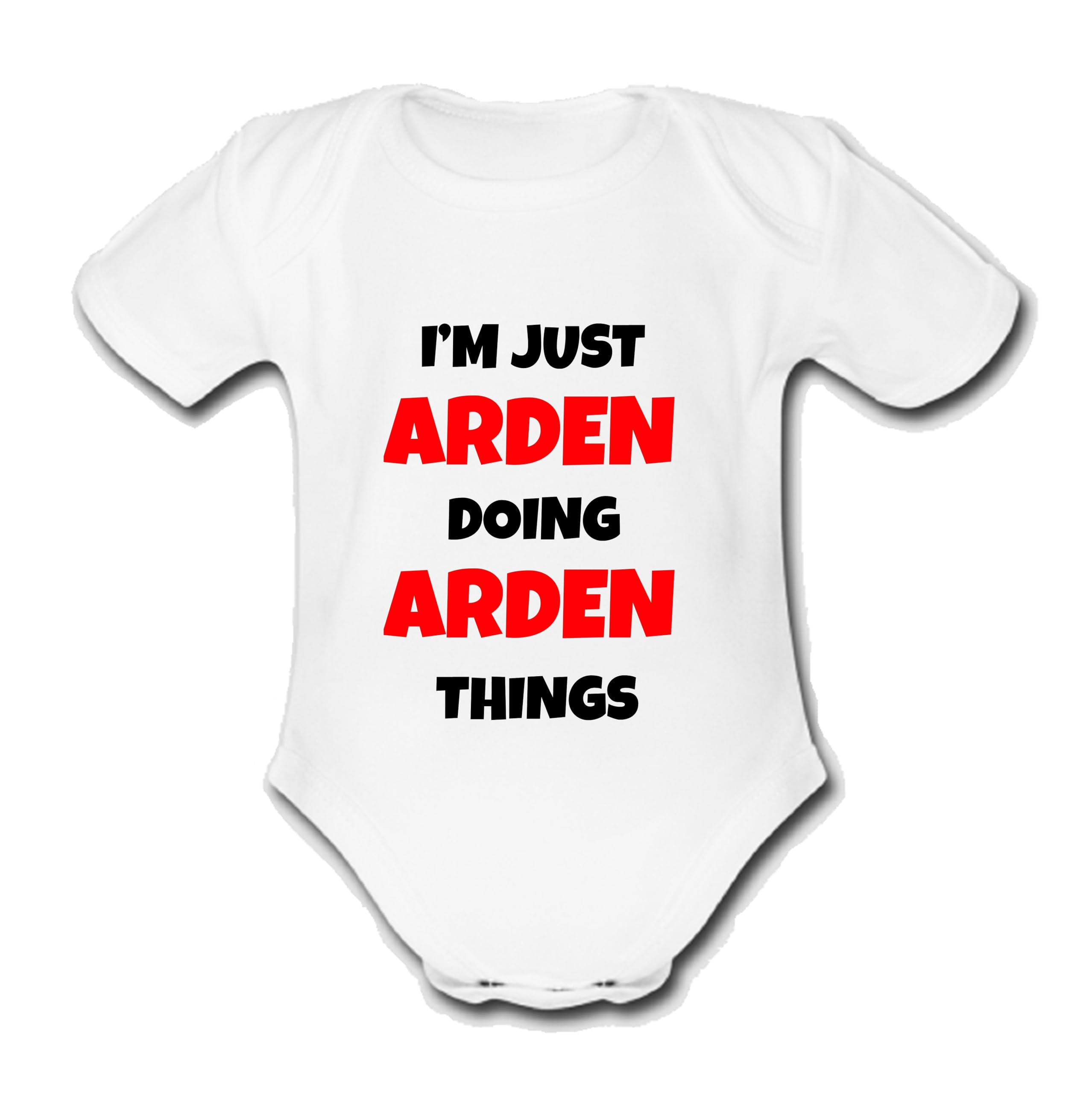 Psychobaby I'M JUST ARDEN DOING ARDEN THINGS Unique Baby Name Vest Grow Babygrow Bodysuit Customise Yourself Change the Name & Colour