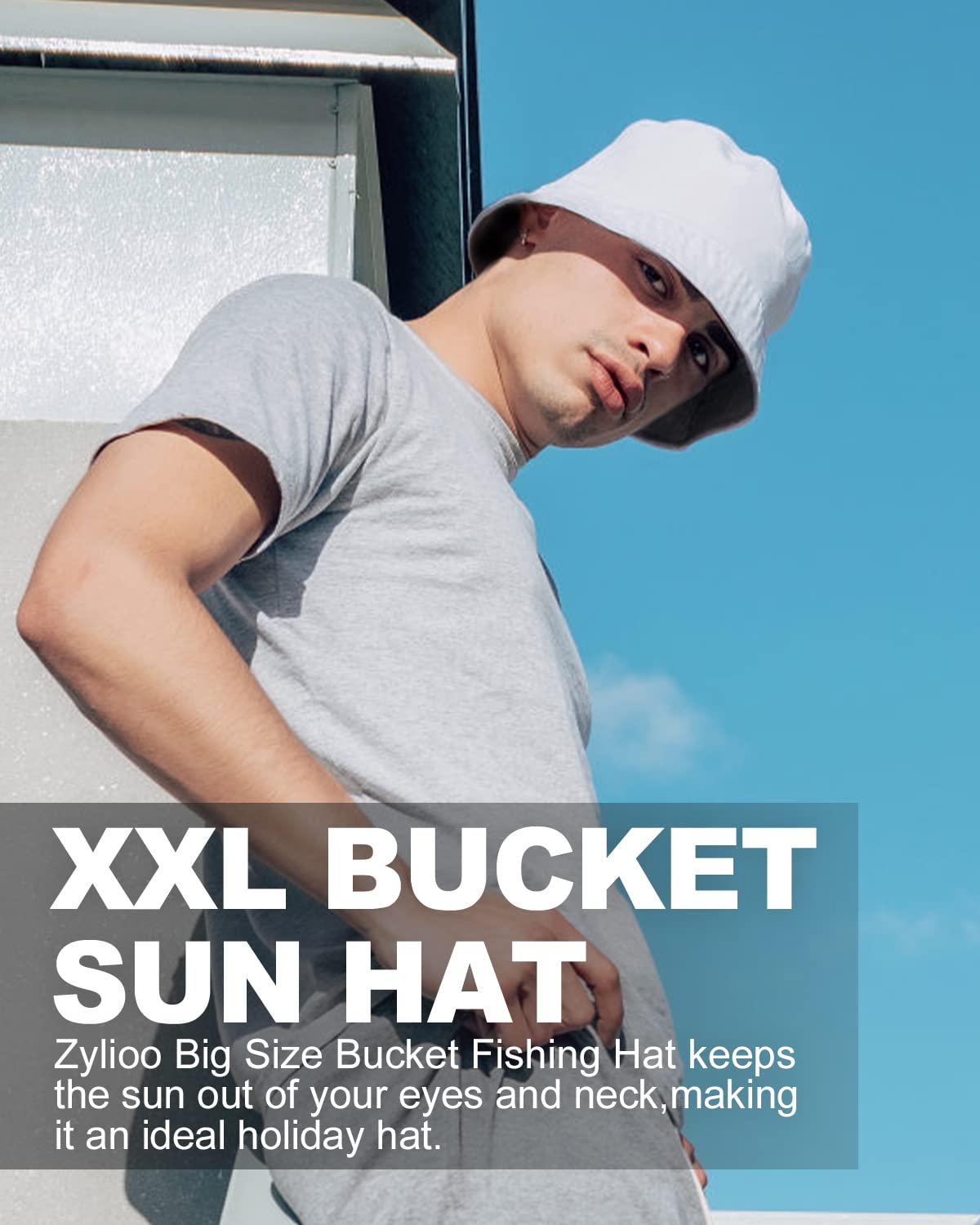 Feng Shui， Sombreros para el Sol L/XL/XX-Large,Sombreros de Pesca Reversibles Grandes,Sombrero de Pescador con protección UV de Doble Cara para Golf, Senderismo al Aire Libre
