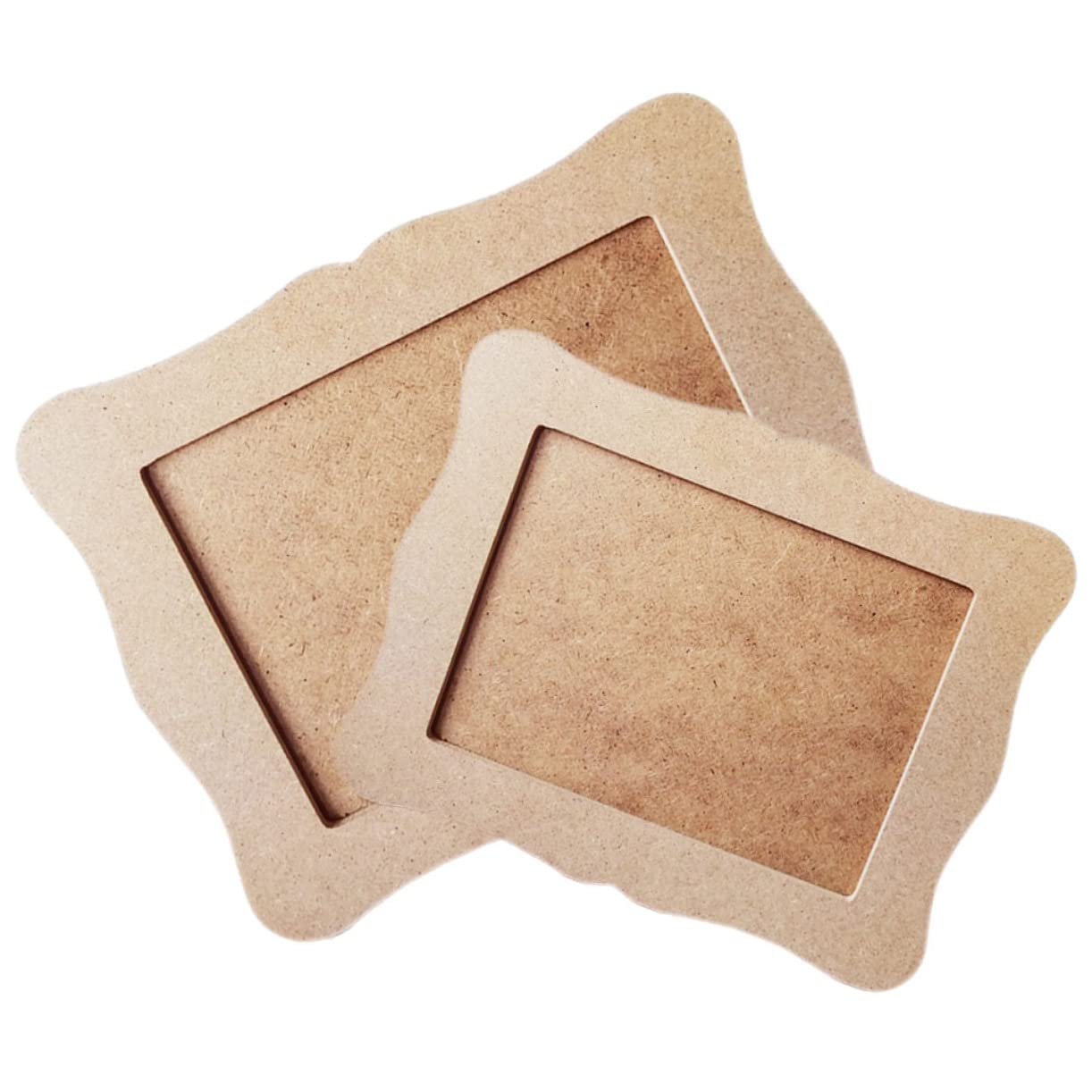 DECHOUS Wooden Picture Frames DIY 2pcs Blank Photo Frames for Kids Art Craft Kits