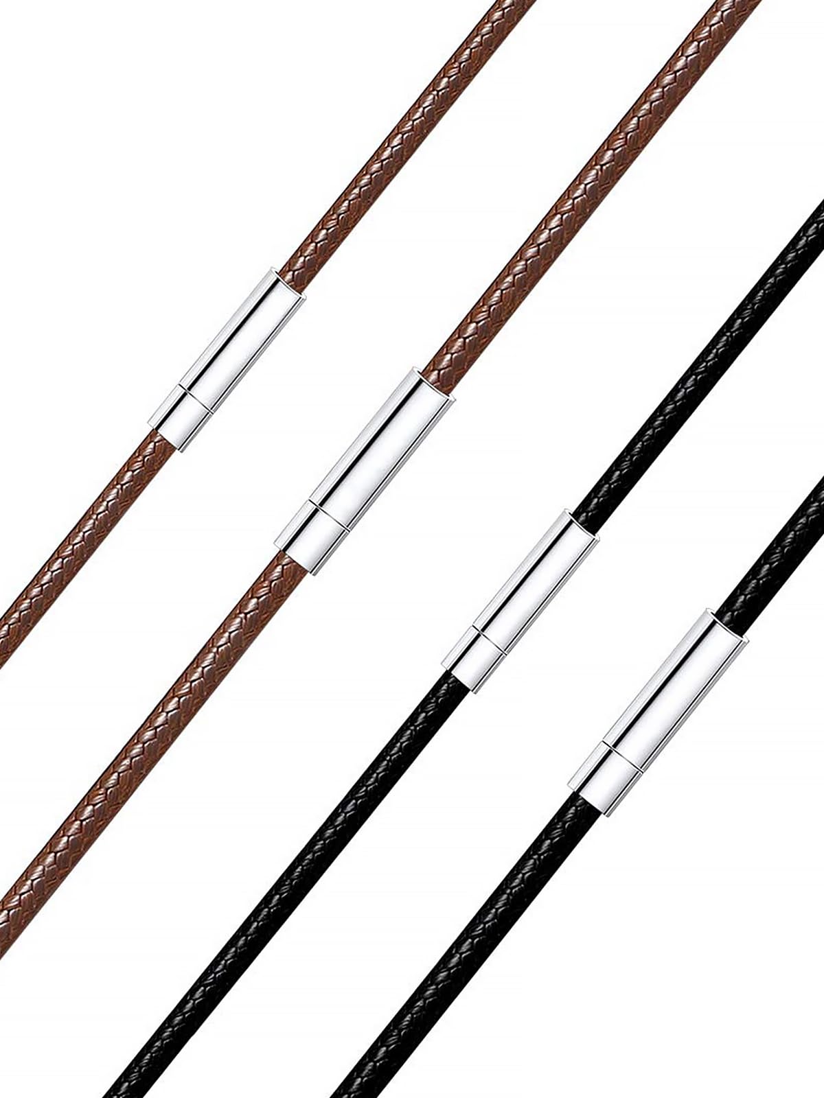 [Richsteel] 紐ネックレス ブラック ネックレスチェーン ペンダント用 メンズアクセサリー シンプル 防水 アレルギー対応 40cm~75cm