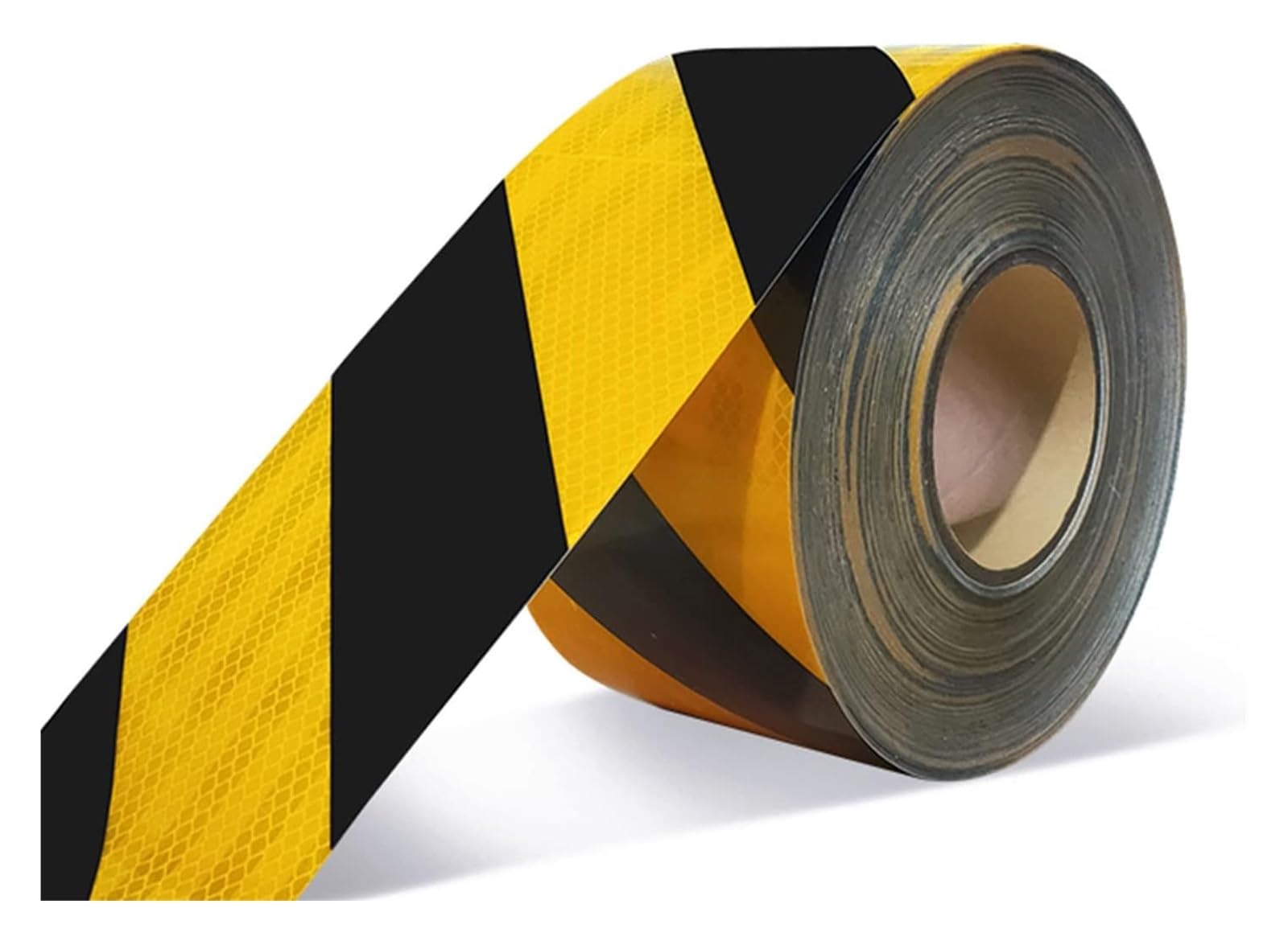 Cinta reflectante, cinta de advertencia, cinta reflectante de advertencia de peligro autoadhesiva, cinta de señalización de seguridad de sarga, cinta de barrera de piso impermeable(Black+yellow)