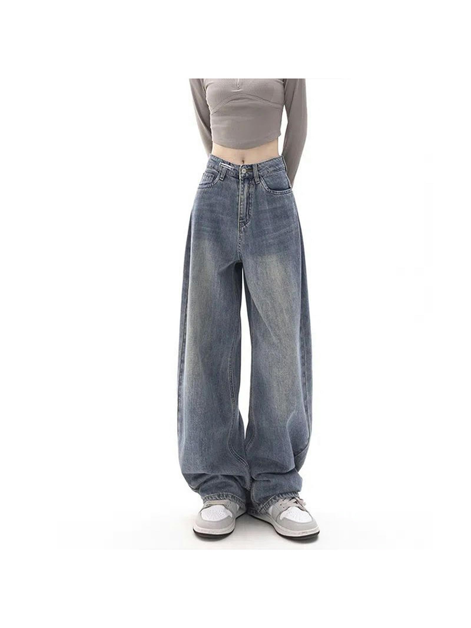 Jean Baggy Pour Femme Y2K Taille Haute Femme Denim Pantalon Stretch