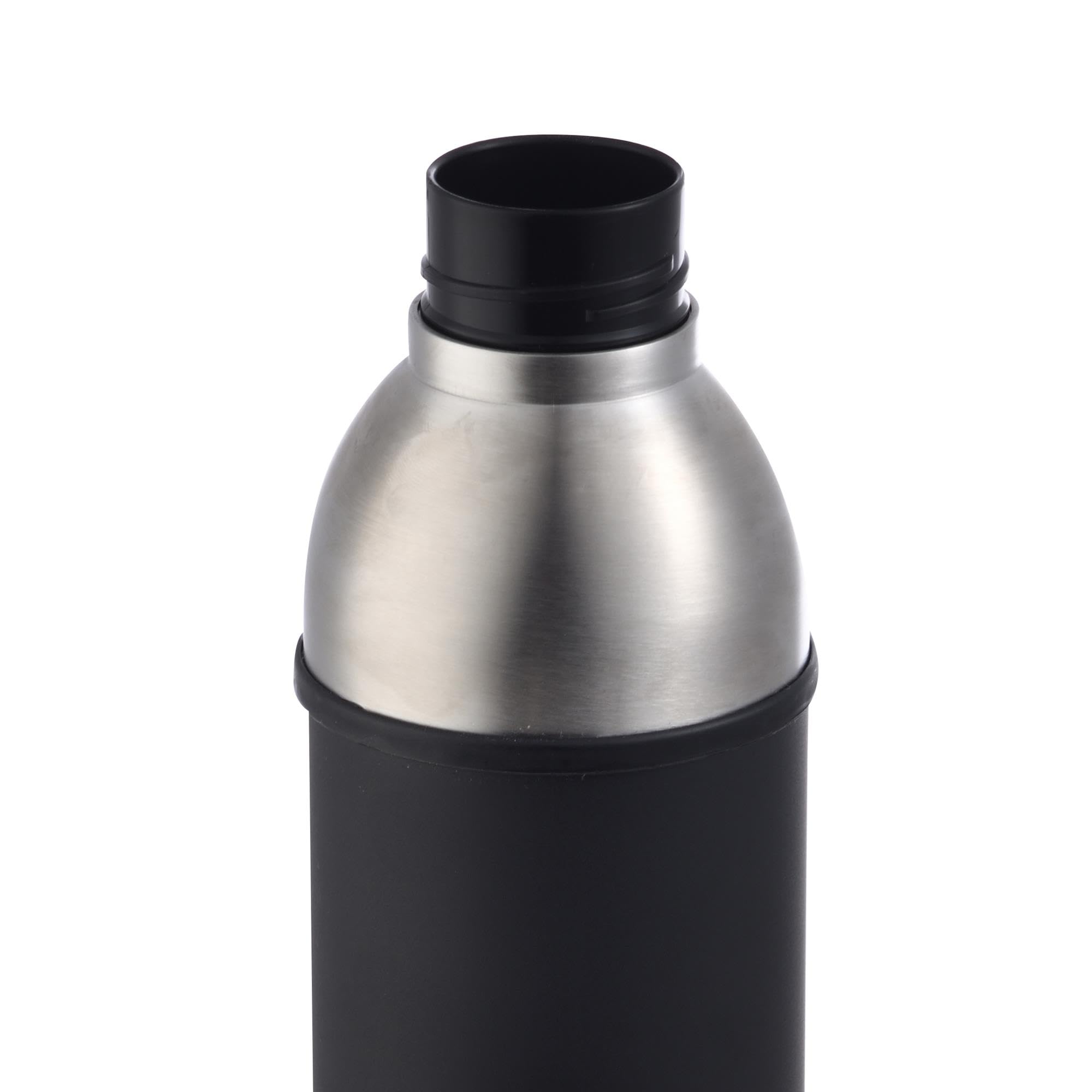 BERGNER GO LOVERS - Botella de Agua 570ML Acero Inoxidable - Tapa de Dos Vías - Óptimo para Bebidas con Hielo o Fruta - Mantiene Temperatura - Diseño Negro (Paquete de 2)