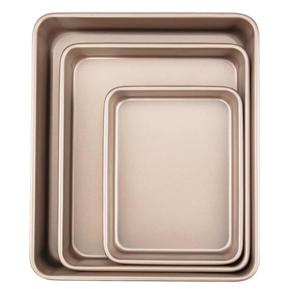 TOYANDONA 3 Stück Rechteckiger Ofen Backformen aus Kohlenstoffstahl Goldene Auflaufformen Einfache Handhabung zum Backen und Picknick