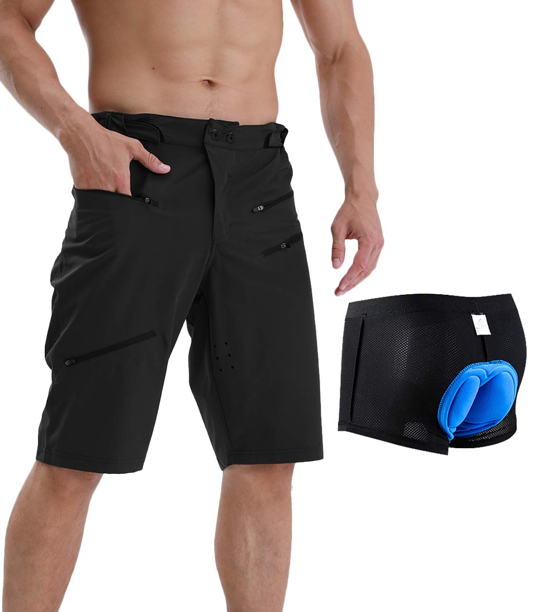 Men's Outdoor Sports MTB Cycling Shorts Mountain Biking Shorts Climbing Loose Fit Shorts with Padded