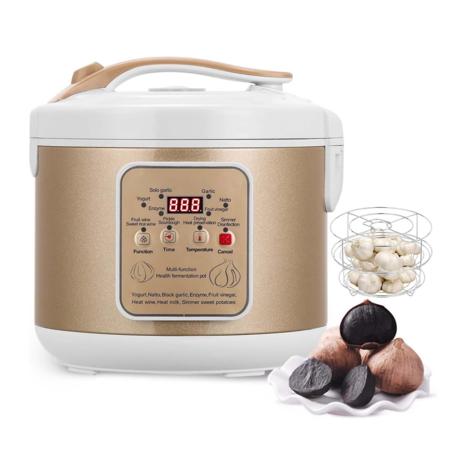 Schwarzer Knoblauch Fermenter, Automatische Intelligente Fermentationsbox, 360° Stereo Konstantheizung, Schwarze Knoblauch Fermentationsmaschine, für Schwarzem Knoblauch, Joghurt, Natto