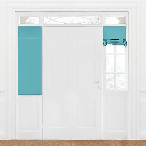 Miniatura 149 de Deconovo Cortina opaca de Navidad para puertas de vidrio y luces laterales, panel de privacidad con aislamiento térmico con doble bolsillo para