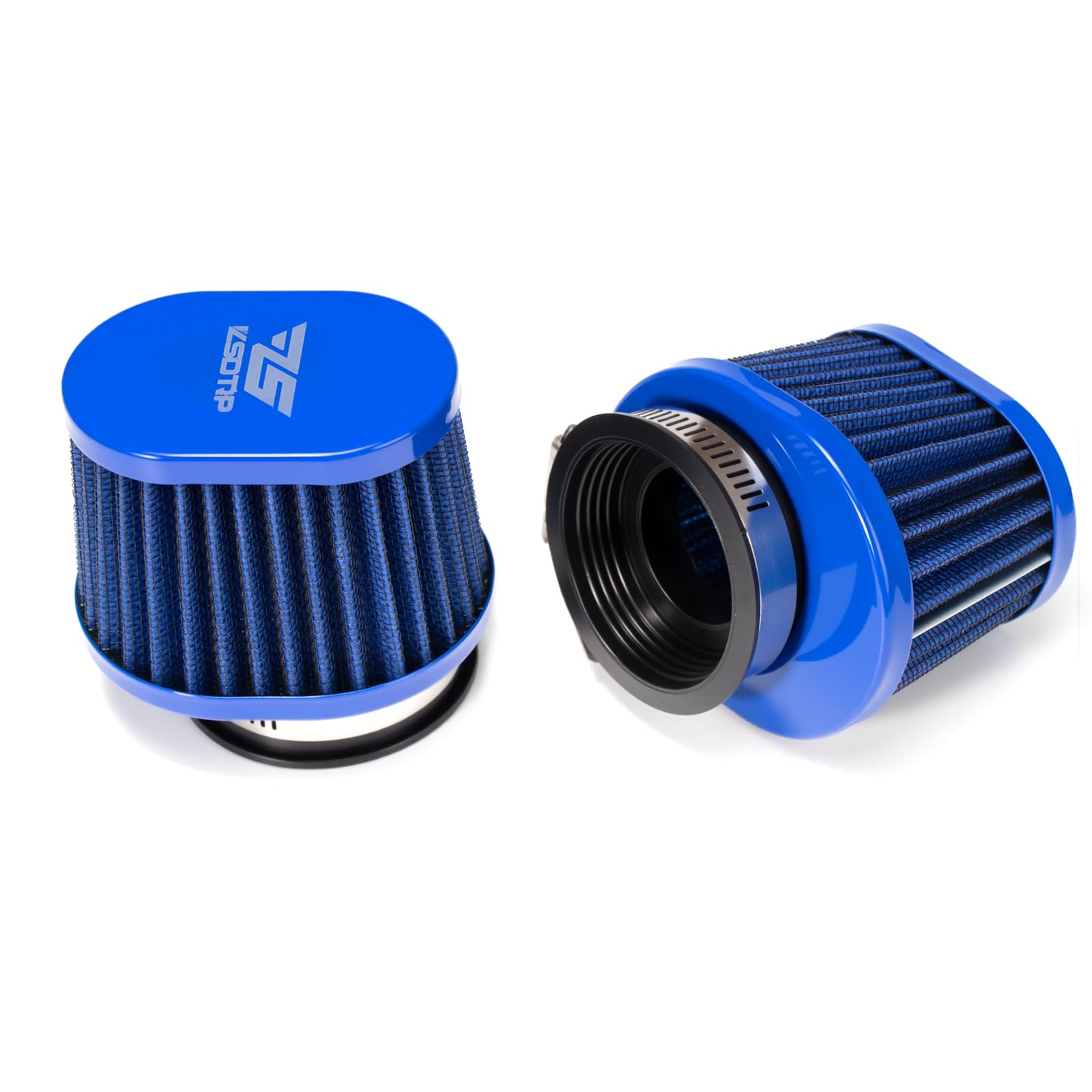 2PCS Motorcycle Air Filter Universal 50MM Replacement Engine Filter High Performance Air Filters Fit Motocross Carburetor Cleaner for Pit Bike Scooter Moped ATV (Blue 50MM)-image-8