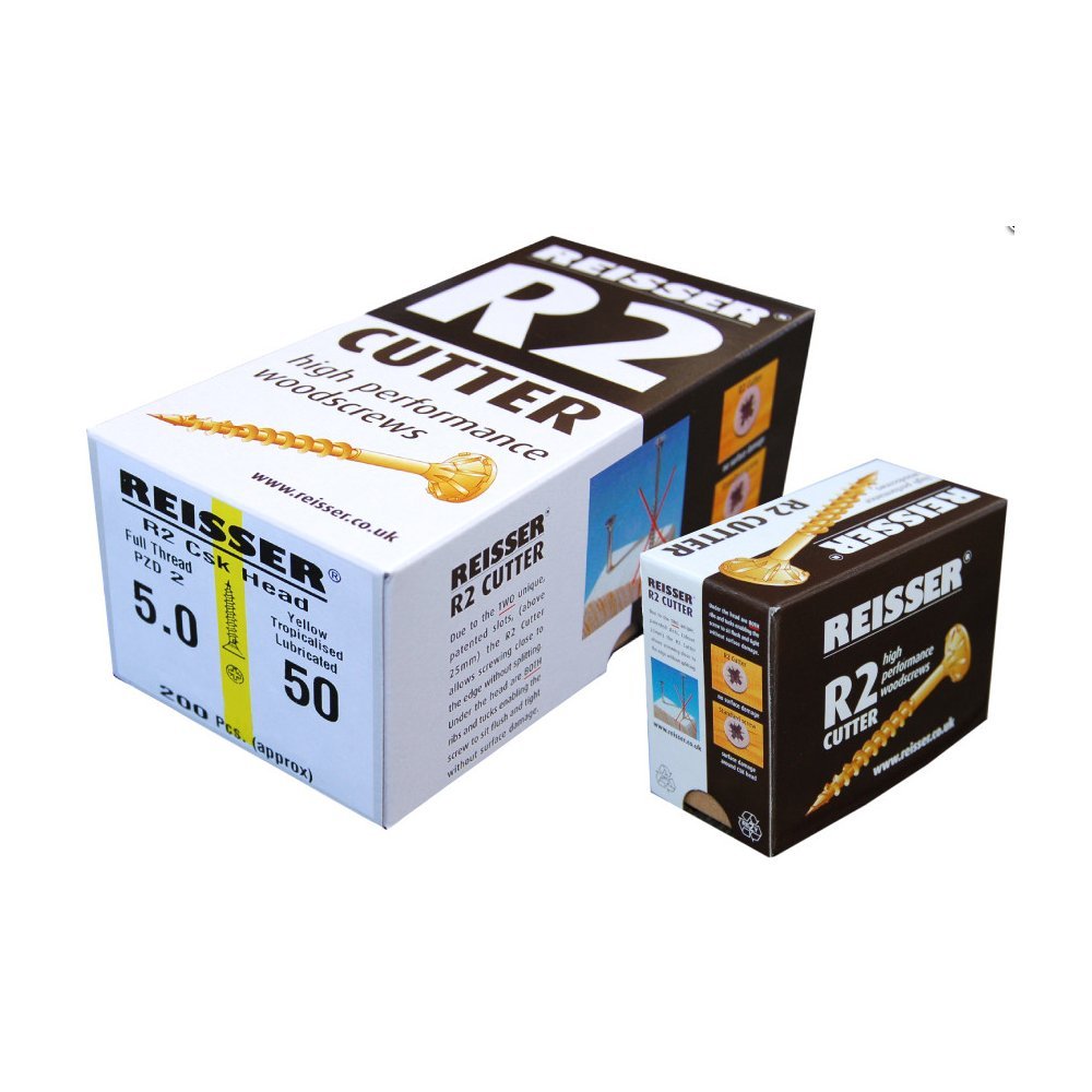 Reisser Yellow - 4.0 X 20 R2 Cutter Wood Screw Csk Pozi Full Thread (200)