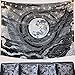 Accnicc Moon and Star Tapestry Wall Hanging Tapestries Black & White Wall Blanket Wall Art for Living Room Bedroom Home Decor (Black, 50''x 60'')