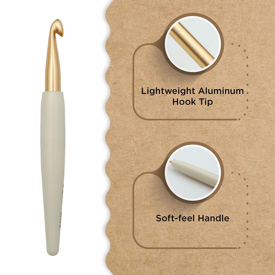 Knitter's Pride Pearl Aluminium Crochet Hook 10 mm - 1 piece, White, 10.00 mm - Image 2