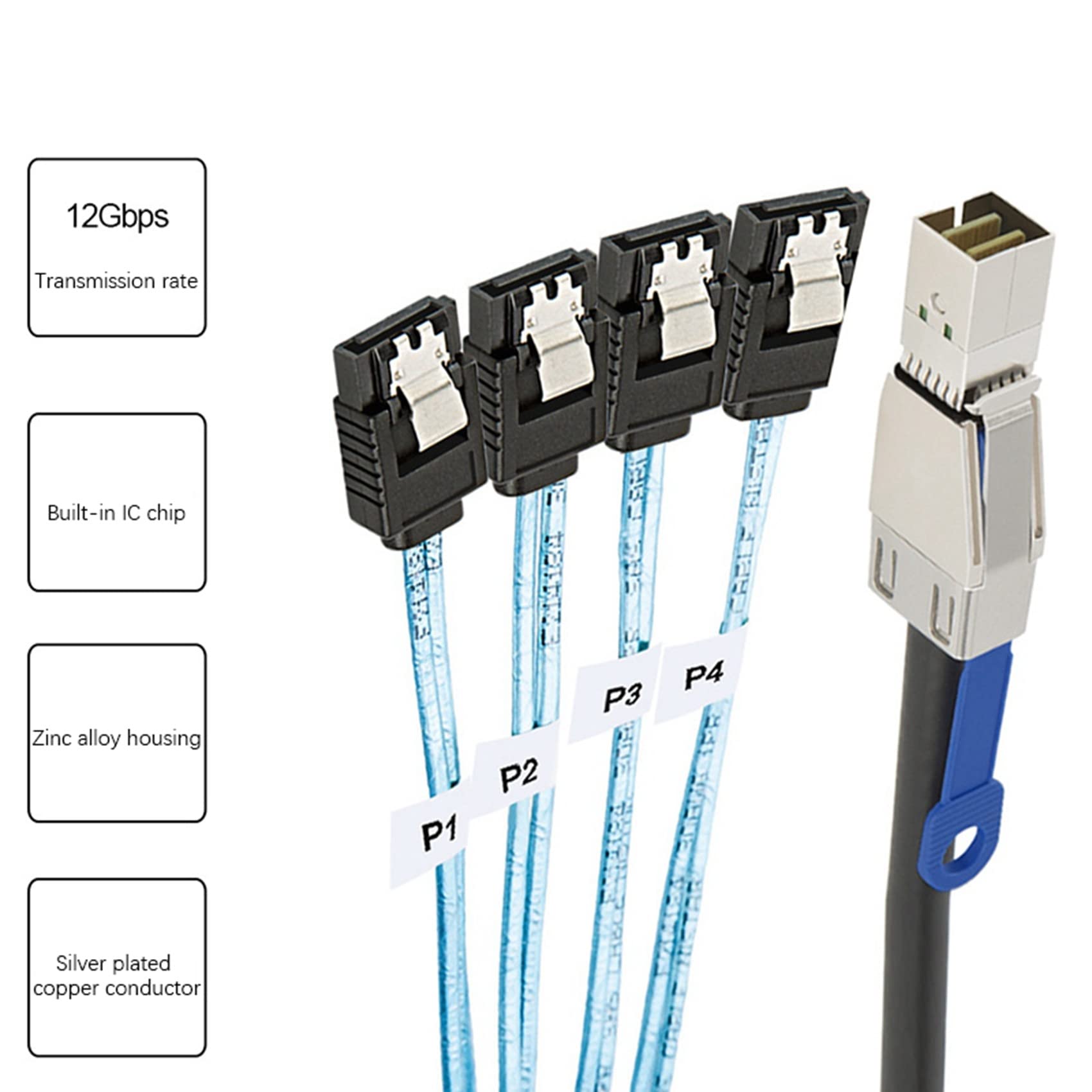 2X SAS HD SFF-8644 à 4 x 7 Broches Câble de Disque Dur 12 Gbps Serveur Disque Dur Externe Câble Haute Vitesse 1 M