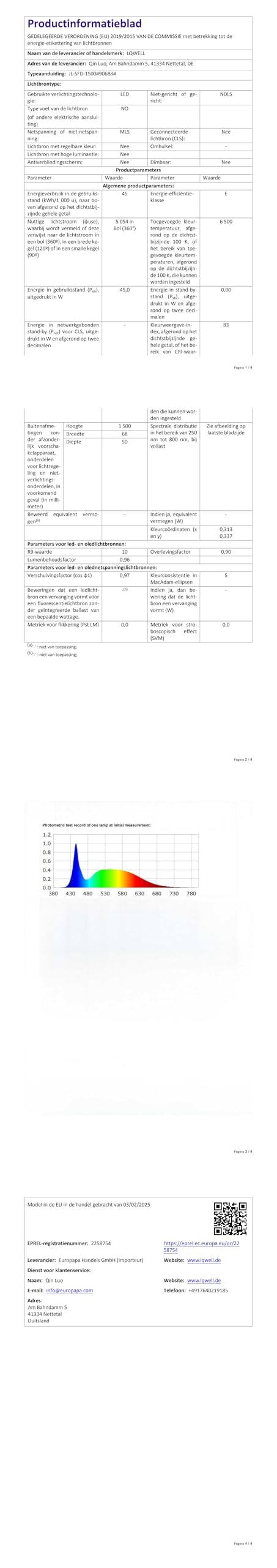 LQWELL LED Feuchtraumleuchte, LED Röhre 150x6.8x5cm IP65 Wasserfest, 45W 5050LM 6500K, Deckenleuchte Lange als Kellerleuchte, Wannenleuchte, Nassraumleuchte, Garagelampe, Werkstattlampe, 4 Stück