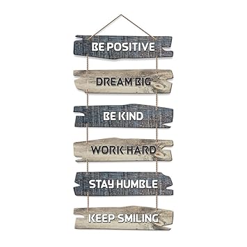 Artvibes Decorative Wall Hanging Wooden Art Decoration item for Living Room | Bedroom | Home Decor | Gifts | Quotes Decor Item | Wall Art For Hall | Mdf Wall Decoration,Set of 6(WH_3231NN)