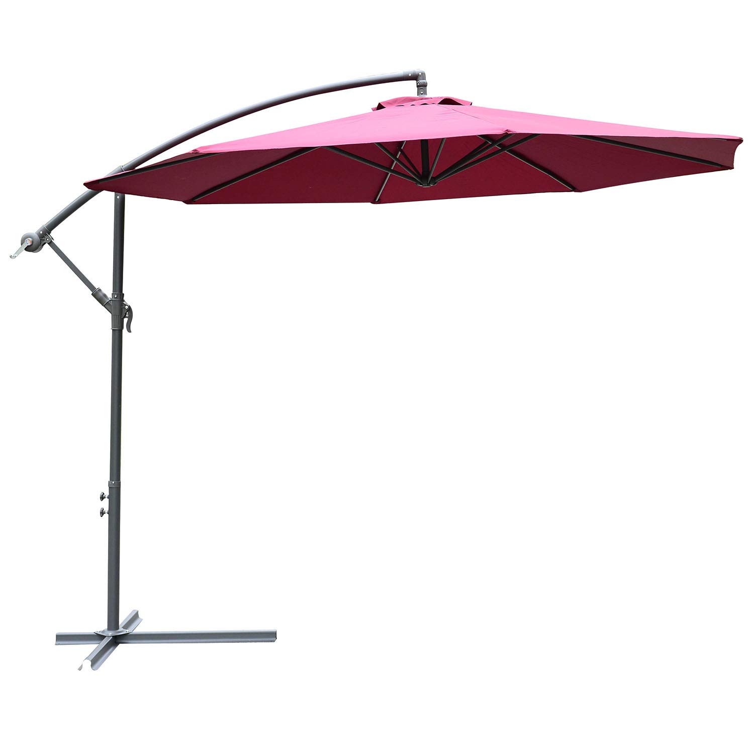 Buy Outsunny 3 m Garden Parasol Sun Shade Patio Banana Hanging Rattan