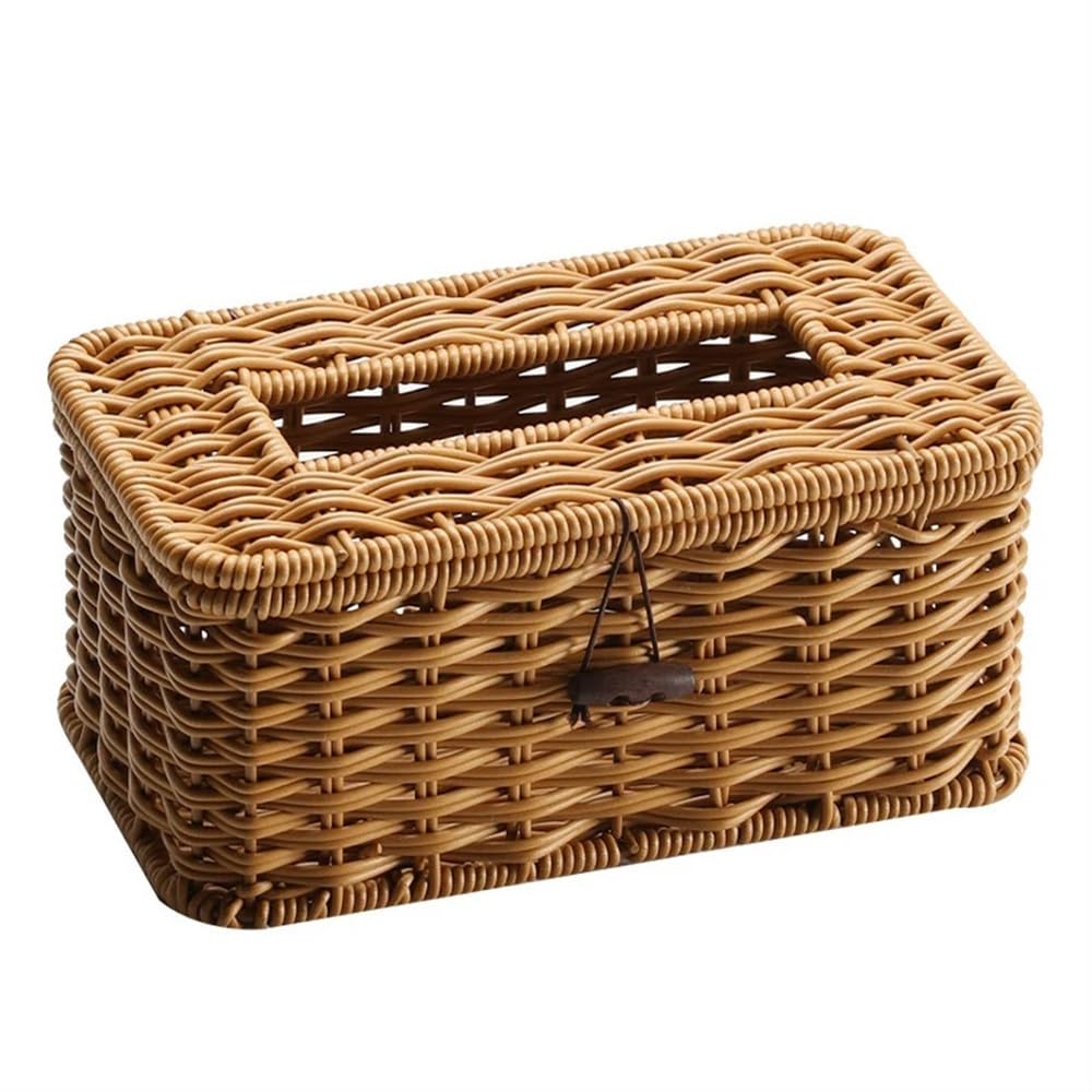 Aimanqi C Plasti Tissue Box For Barthroom Home Hotel Office Imitation Rattan Tissue Box Napkin Holder Ase Paper Box Home Decoration(,1Pc)