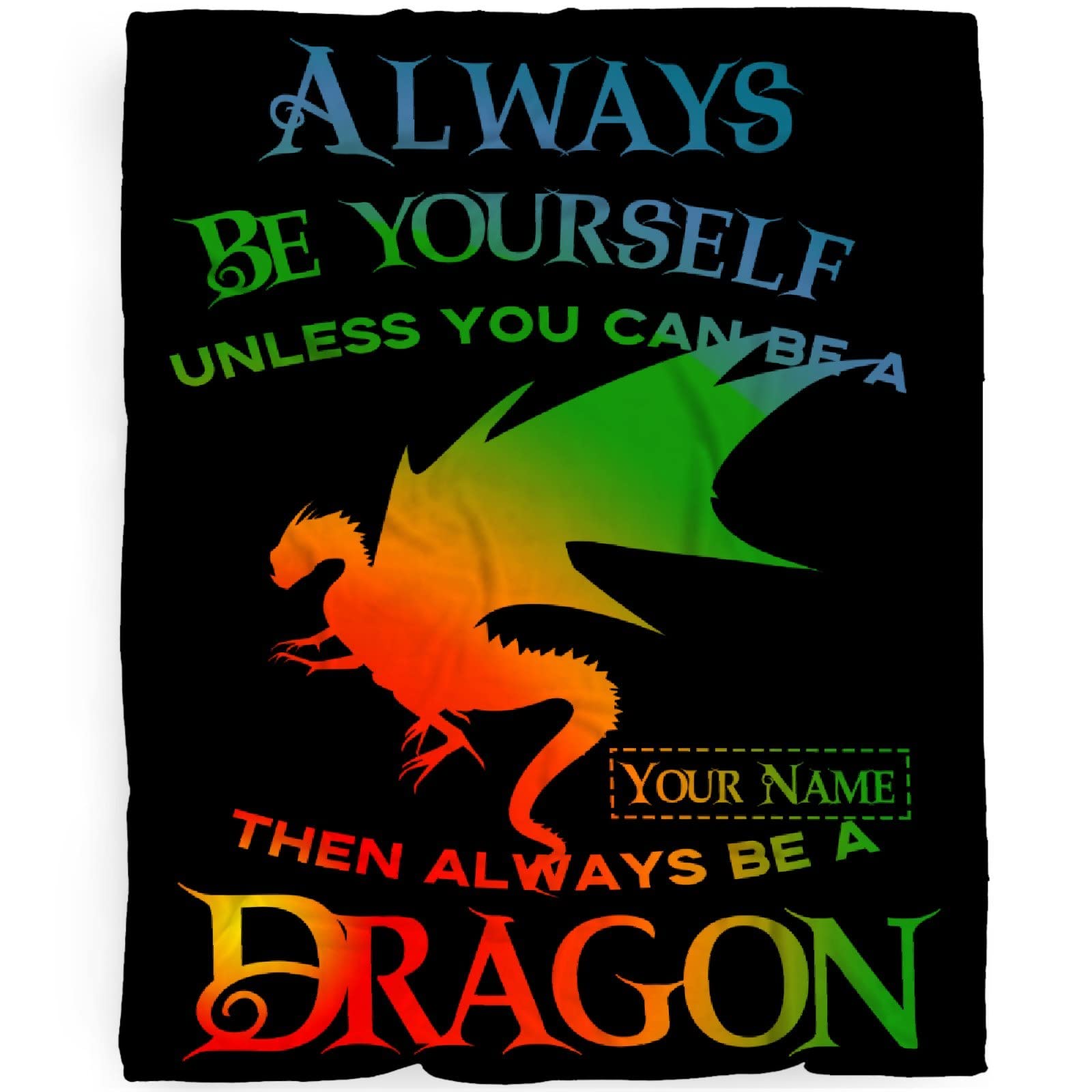 Personalized Dragon Blanket Gifts for Boys Girls,Dragon Custom Name Baby Blanket Wild Animal Personalized Nursery Swaddling Blankets Cartoon Dragon Nameized Baby Throw Blanket for Swaddle Stroller