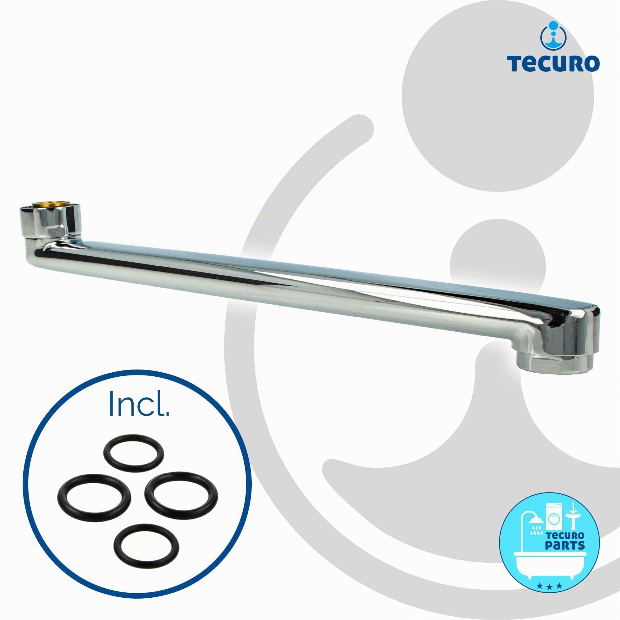S-bec pour robinetterie murale-chrome, longueur : 100 mm - 3/4, raccord à joint conique ø 18 mm pour"