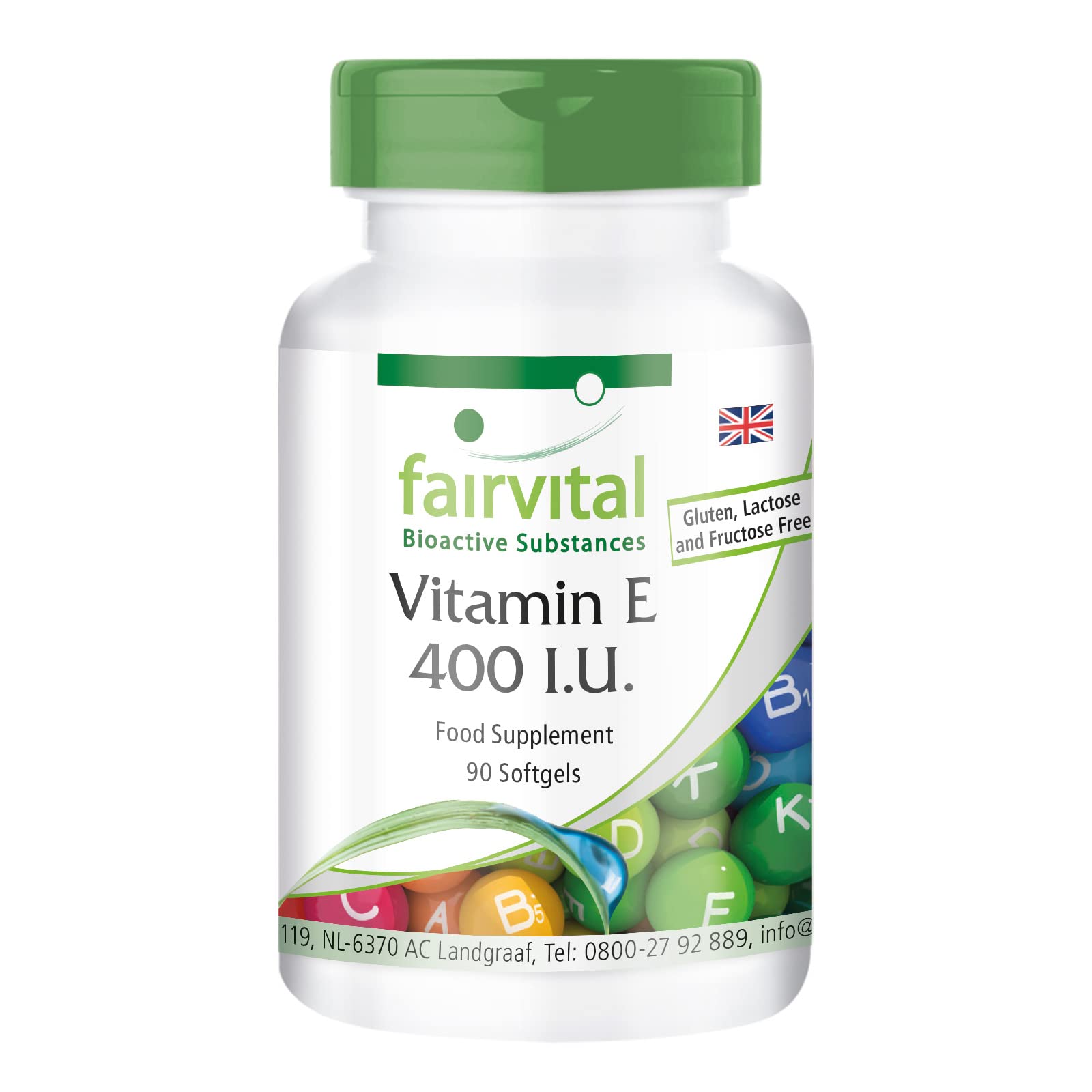 fairvitalVitamin E 400 IU - Bulk Pack for 3 Months - HIGH Dosage - 90 softgels - antioxidant