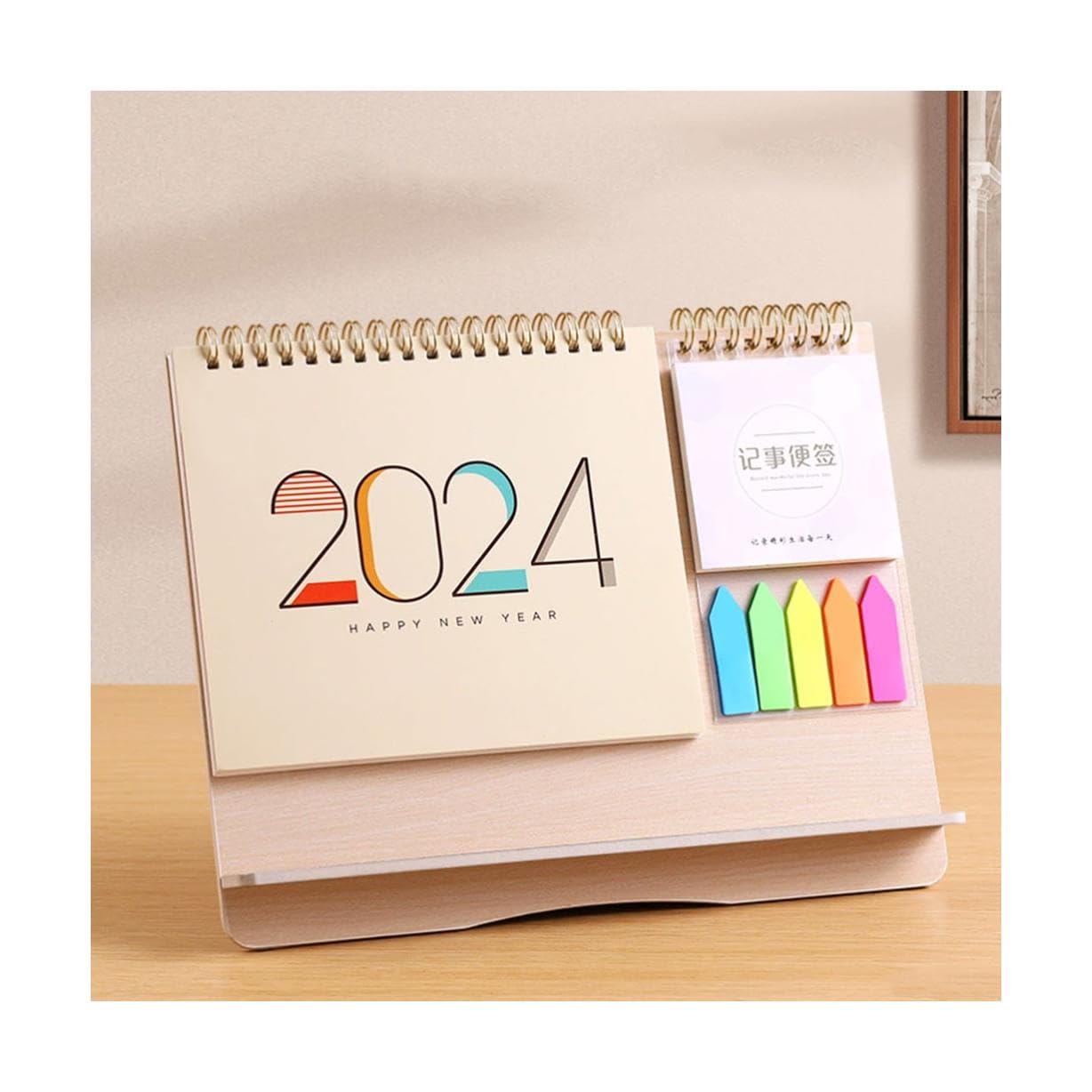 Amazon | 木製卓上カレンダー付箋付きオフィス計画カレンダー 2024