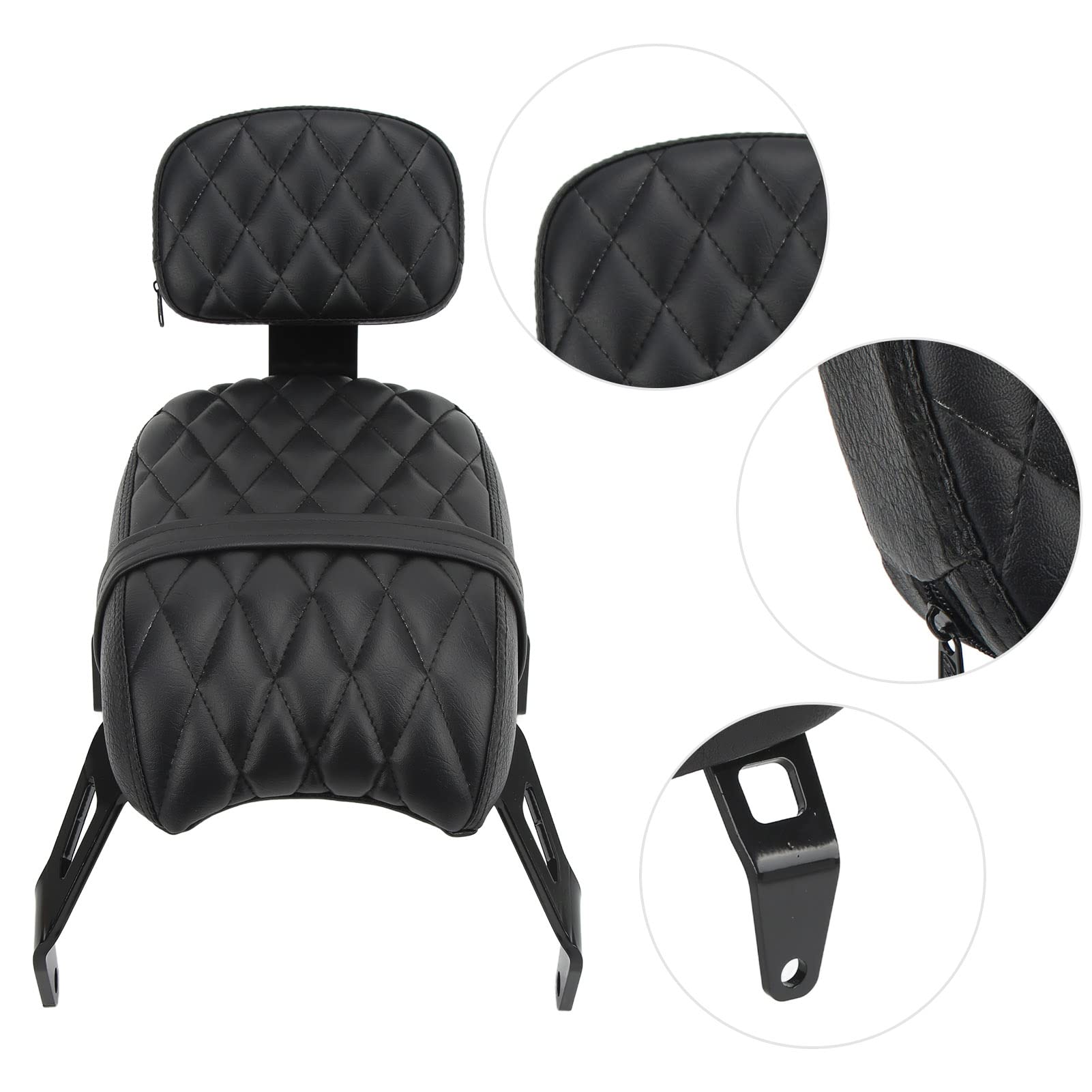 Czarne Oparcie Siedzenia Pasażera Sztuczna Skóra Poduszka Tylnego Siedzenia Motocykla z gąbką 2882853 VBA łatwa Instalacja Oparcie dla Indian Bobber 2018 do 2021