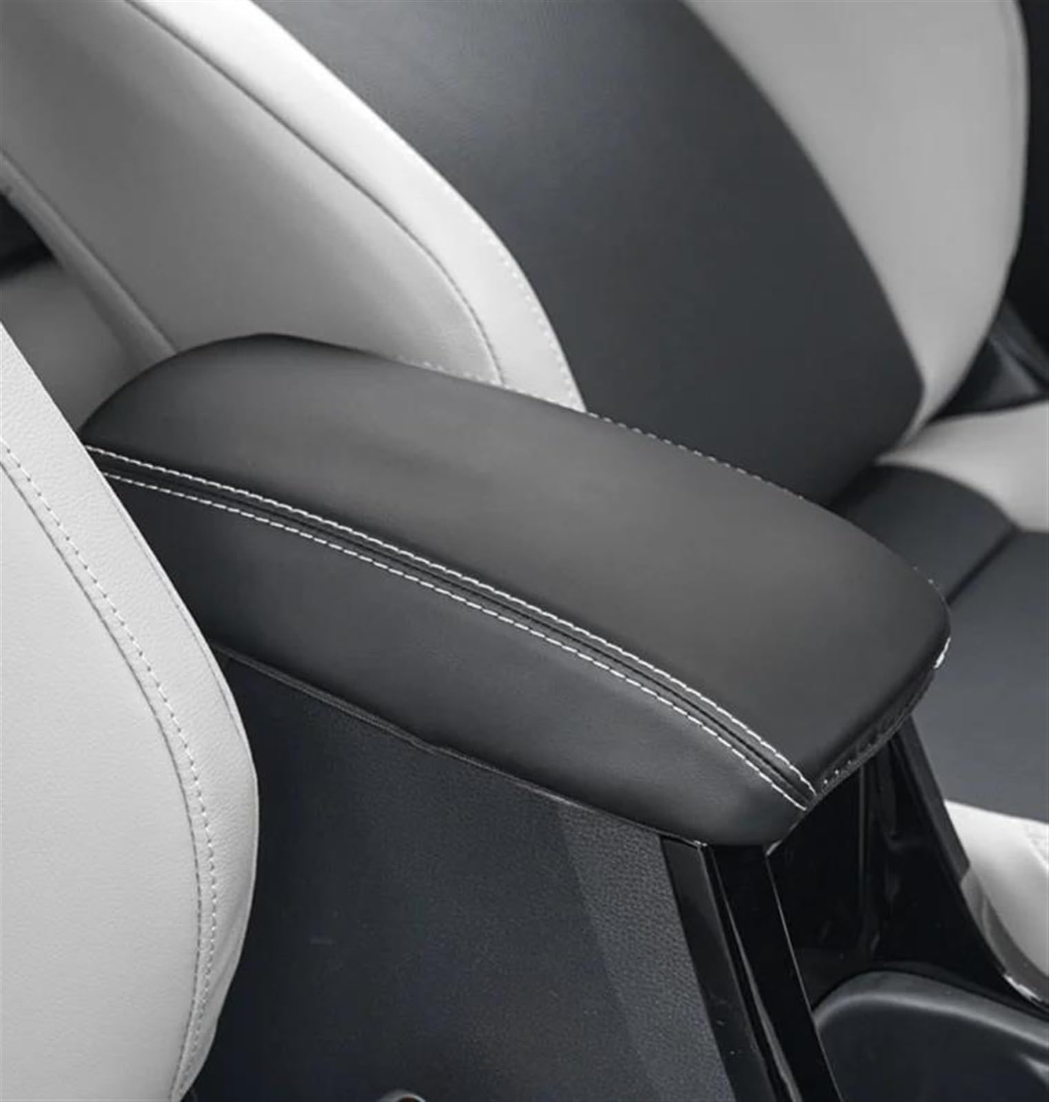Jtwmty White Line Car Styling Accessories Pu Leather Armrests Box Cover Storage Case Trim For Corolla For Cross Xg10 2021-2023 Hybrid(White Line)