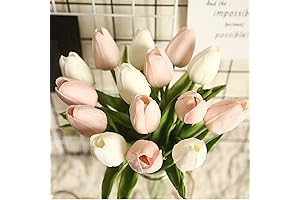 20 Pcs Real Tulips Artificial Flowers for Table Decor