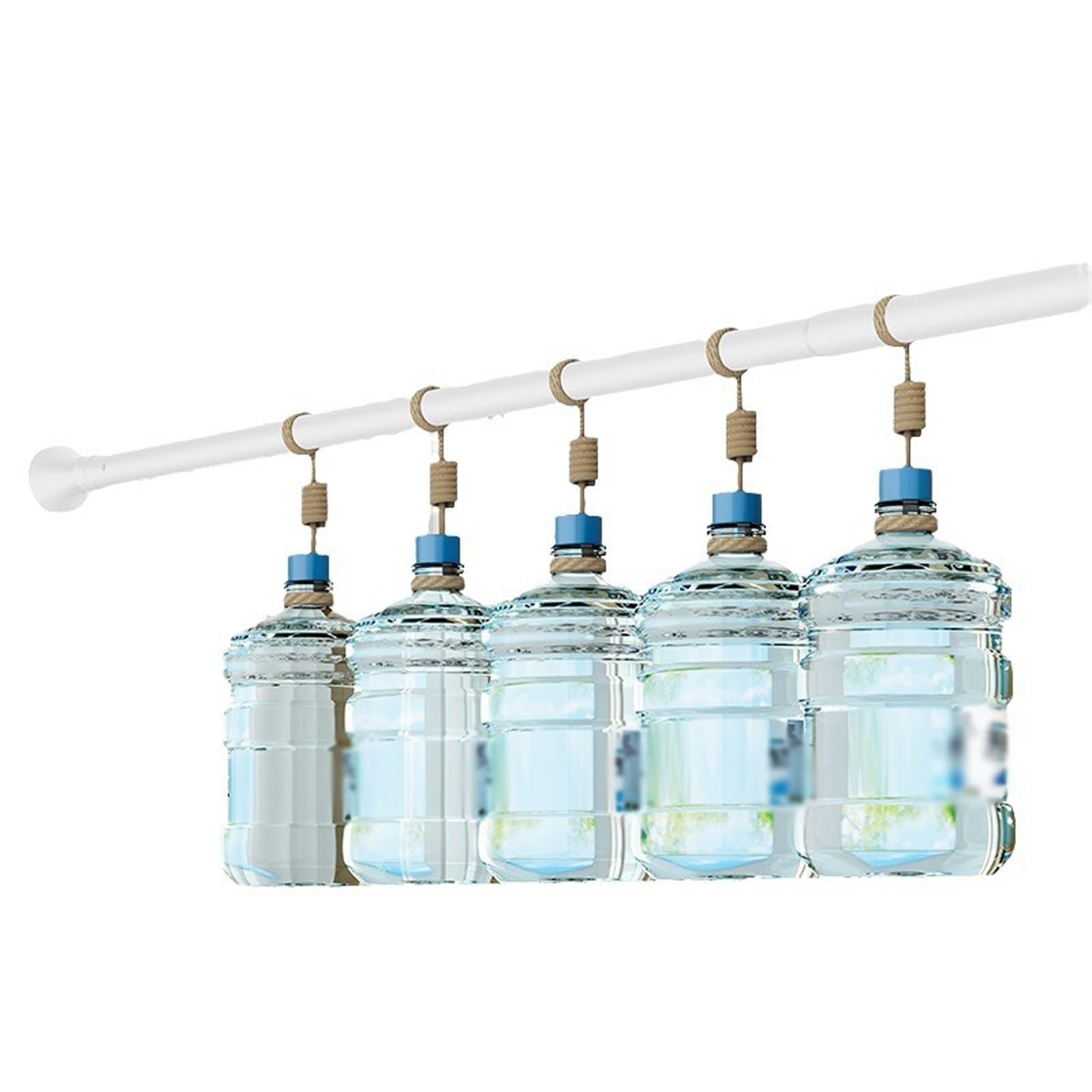 Tringle à rideaux télescopique réglable - 40-500 cm - Tension à ressort - Robuste - Pour la maison, le balcon, la salle de bain, la terrasse - Noir - 260-350 cm