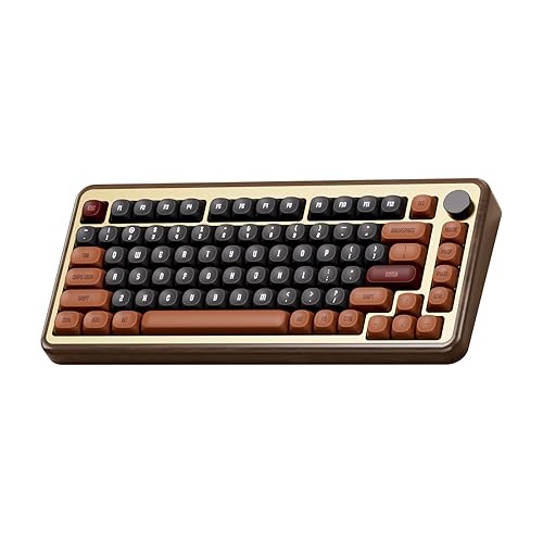 Akko MU02 Mechanical Keyboard with Walnut Wooden Case 75% RGB 2.4G Wireless/Bluetooth/Wired Hot-Swappable Gaming Keyboard with PBT Dye-Sub Keycaps for Mac & Win (Autumn, Rosewood Switch) - Akko Rosewood Switch - AUTUMN