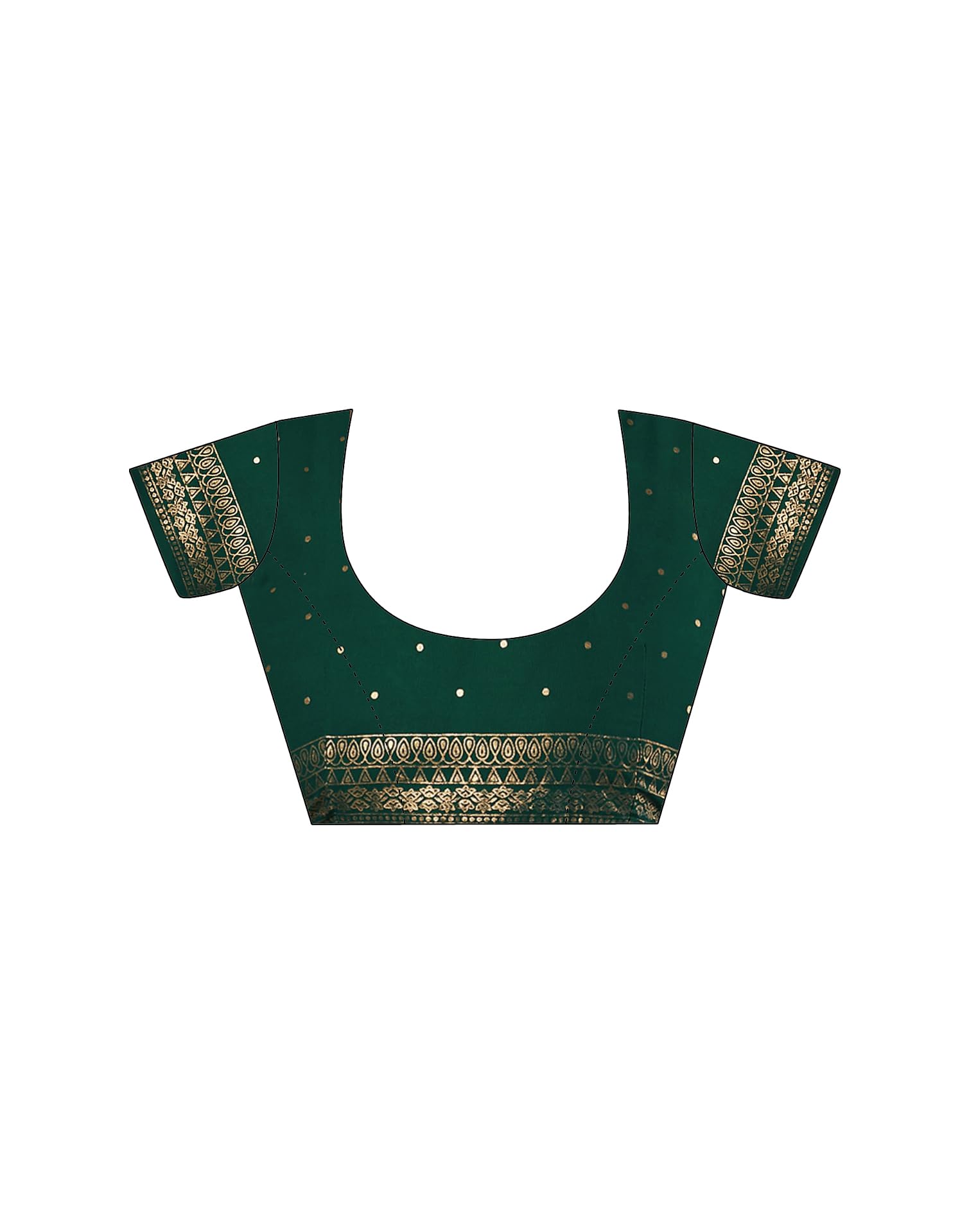 SIRIL Women's Georgette Foil Printed Saree with Unstitched Blouse Piece (4402S3154_Dark Green) - Image 7 thumbnail
