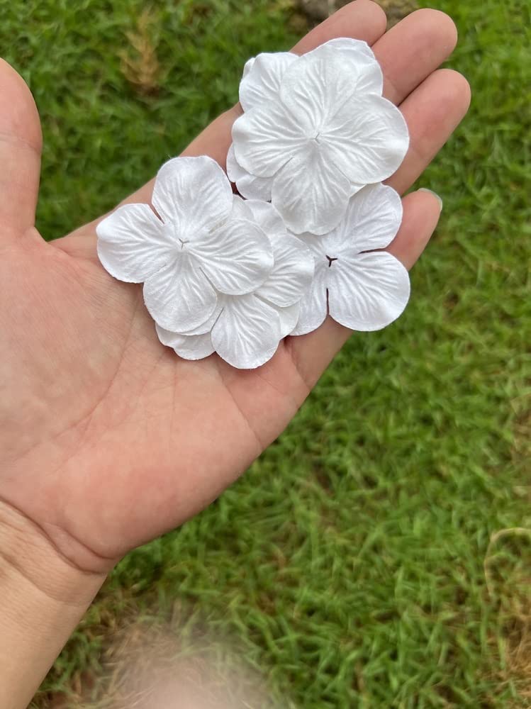 50 Stück Handgemachte Hortensien-Blüten Aus Maulbeerpapier - Weiß, 5x5 Cm Für Scrapbooking & Deko