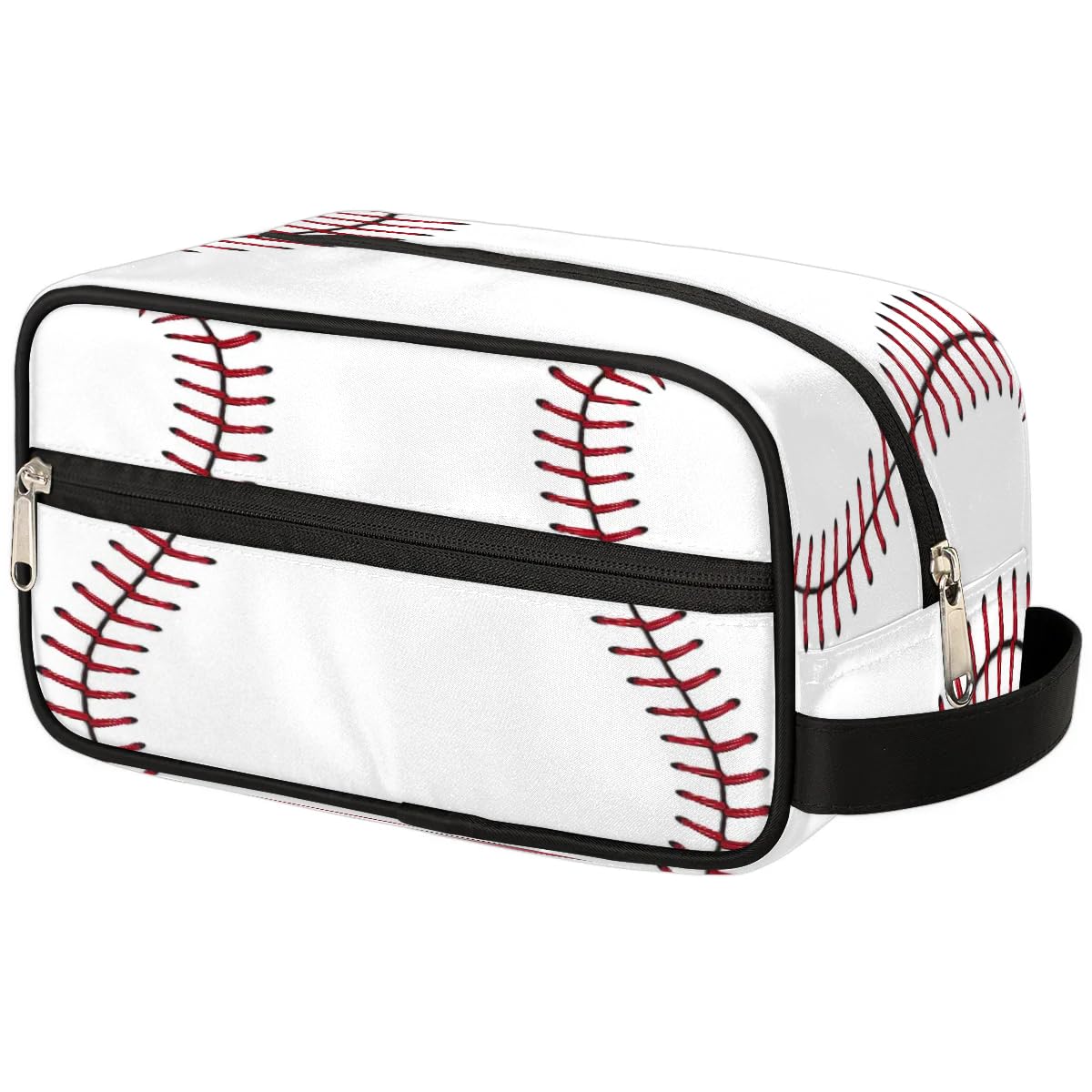 Bardic Baseball Toiletry Bag for Women Men, Baseball Travel Toiletry Bag Dopp Kit, Water-resistant Lightweight Shaving Bag for Toiletries Accessories, 10.5 x 4.4 x 5.3In