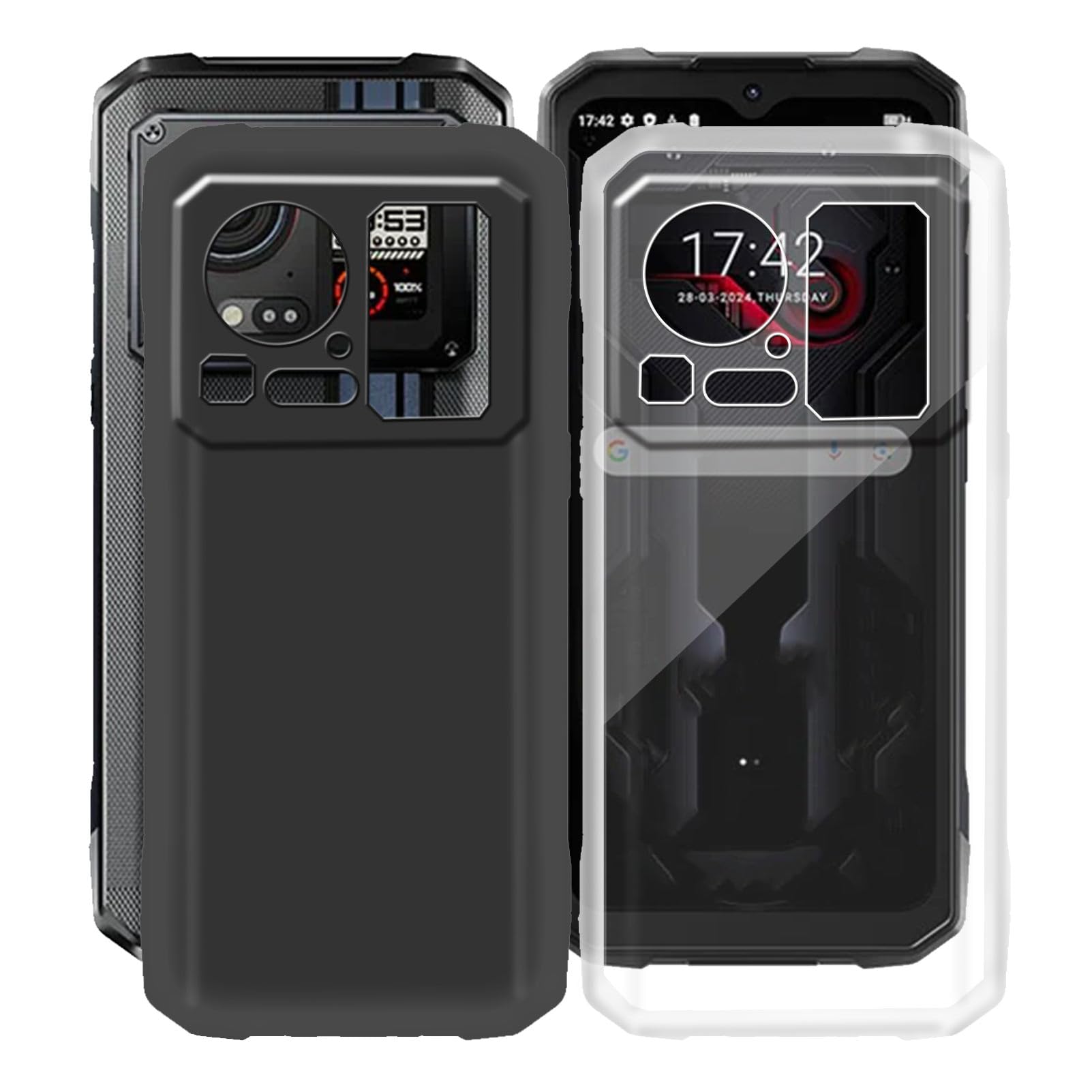 Amazon.com: KJYFOANI for Hotwav Cyber 15 Case, Black + Clear 