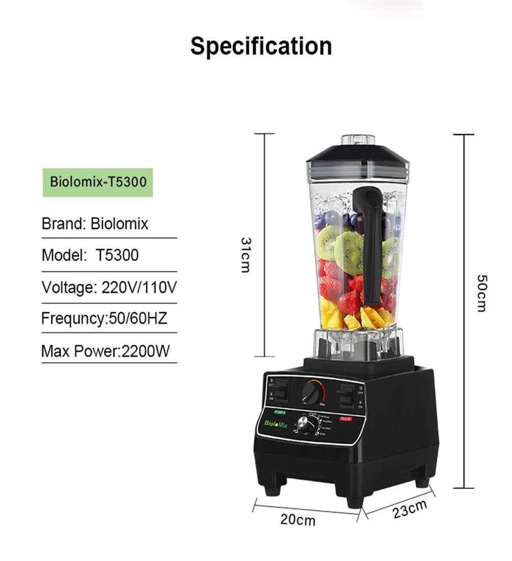 Licuadora Batidora, Licuadora para Batidos Licuadora para Verduras Y Frutas Batidora De Vaso Comercial Profesional Batidora De Mano15000Rpm 2200W