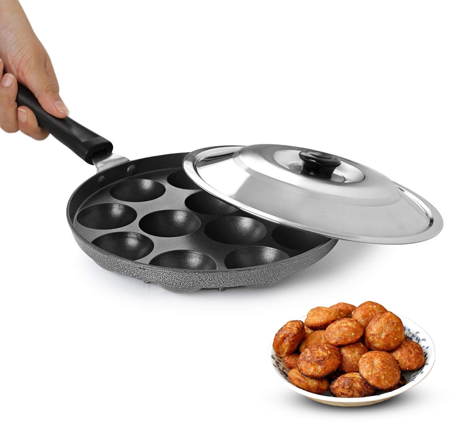 See full amazon price history chart for AADHIK Non-Stick 12 Cavity Appam Patra Single Handle with Stainless Steel Lid, Aluminium Appam Maker, Panayirakal- Grey AADHIK Non-Stick 12 Cavity Appam Patra Single Handle with Stainless Steel Lid, Aluminium Appam Maker, Panayirakal- Grey (B0CYH6H2S1) Amazon Price History, Amazon Price Tracker