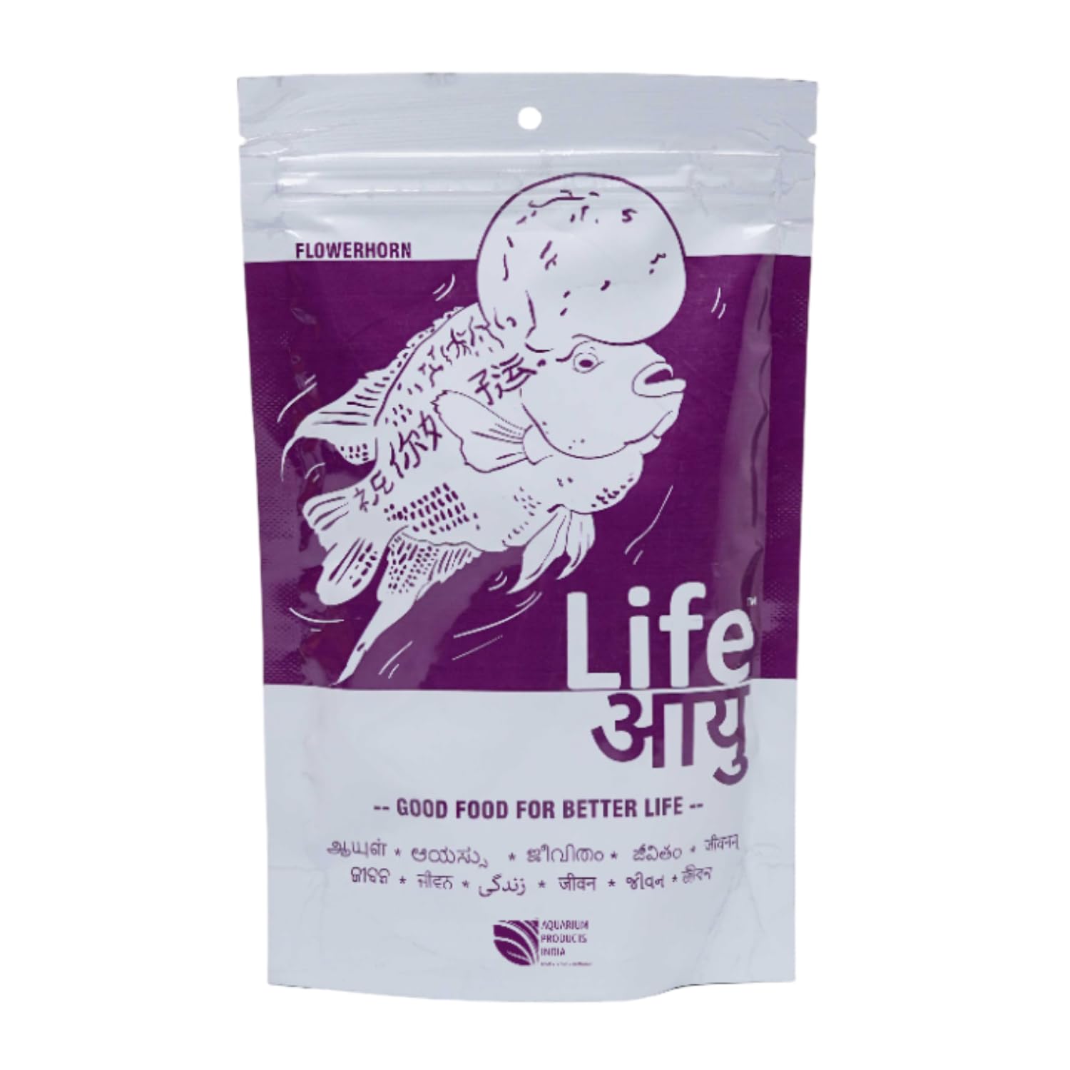 Life AAYU Flowerhorn Fish Food | Ayurvedic Growth & Color Booster Formula with Tulsi, Papaya & Red Paprika | for Juvenile and Adult Flowerhorns | (Medium, 100gms)-picture-19