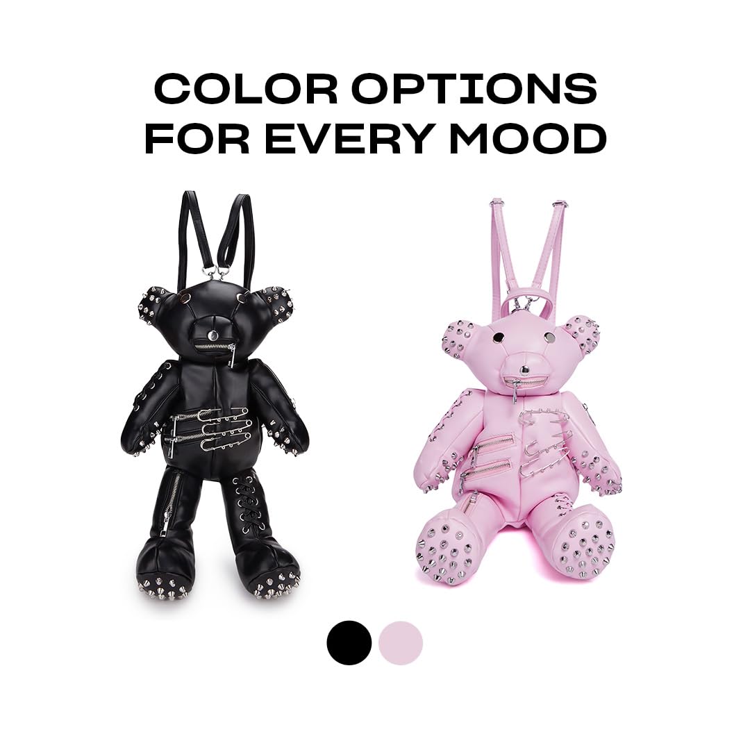 Dolls Kill Teddy Backpack for Women - Skeleton Appliqués, Edgy