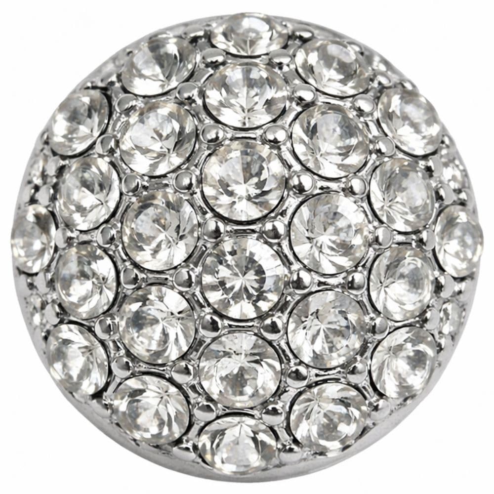 Dome Diamante Medium Silver Shank Buttons - 16mm - Pack of 1