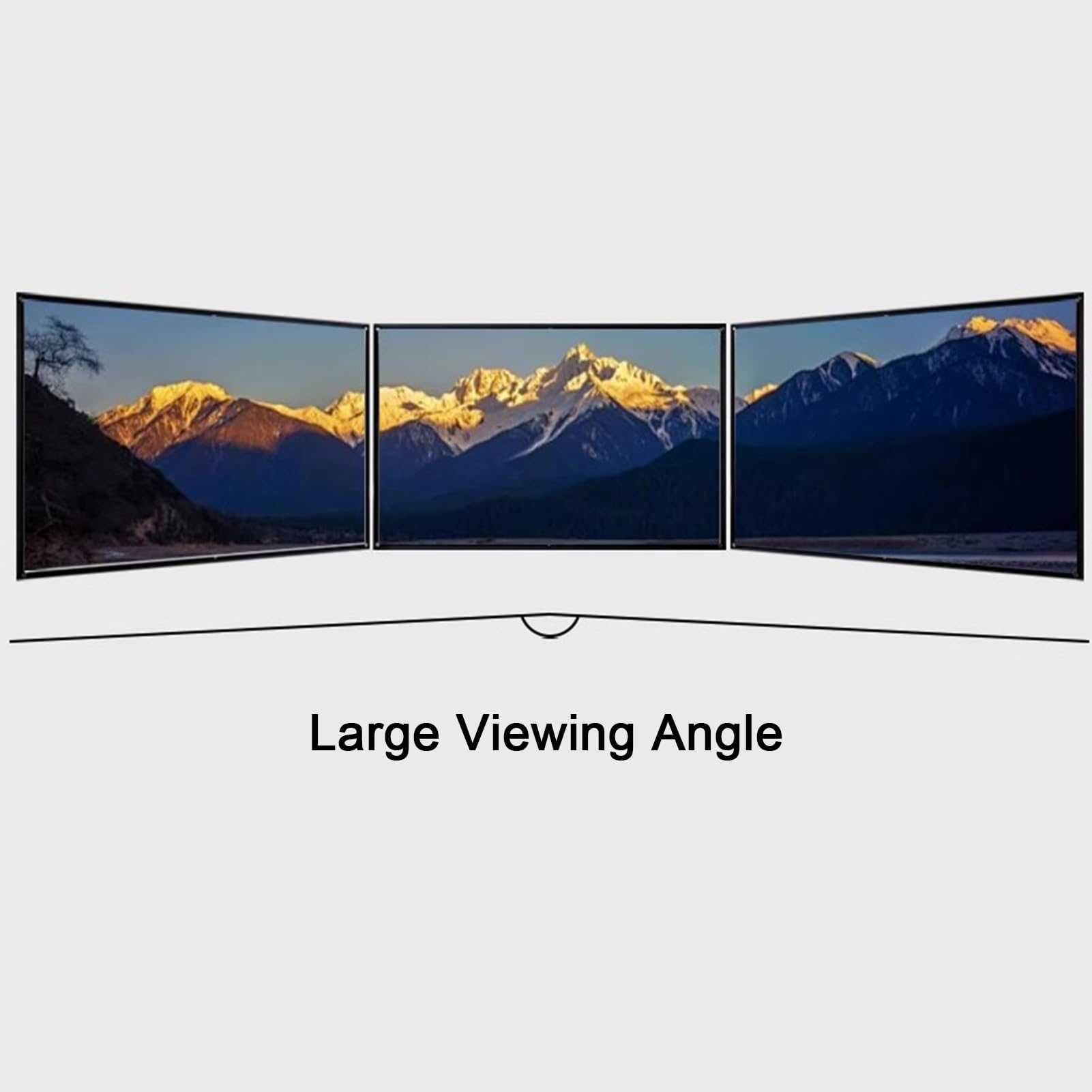 Schermo Cinematografico, Schermo di Proiezione Pieghevole Portatile HD 4K 16:9 da Esterni e Interni per Scuole, Cinema, Campeggio, Feste in Giardino(72inch/159x90cm)