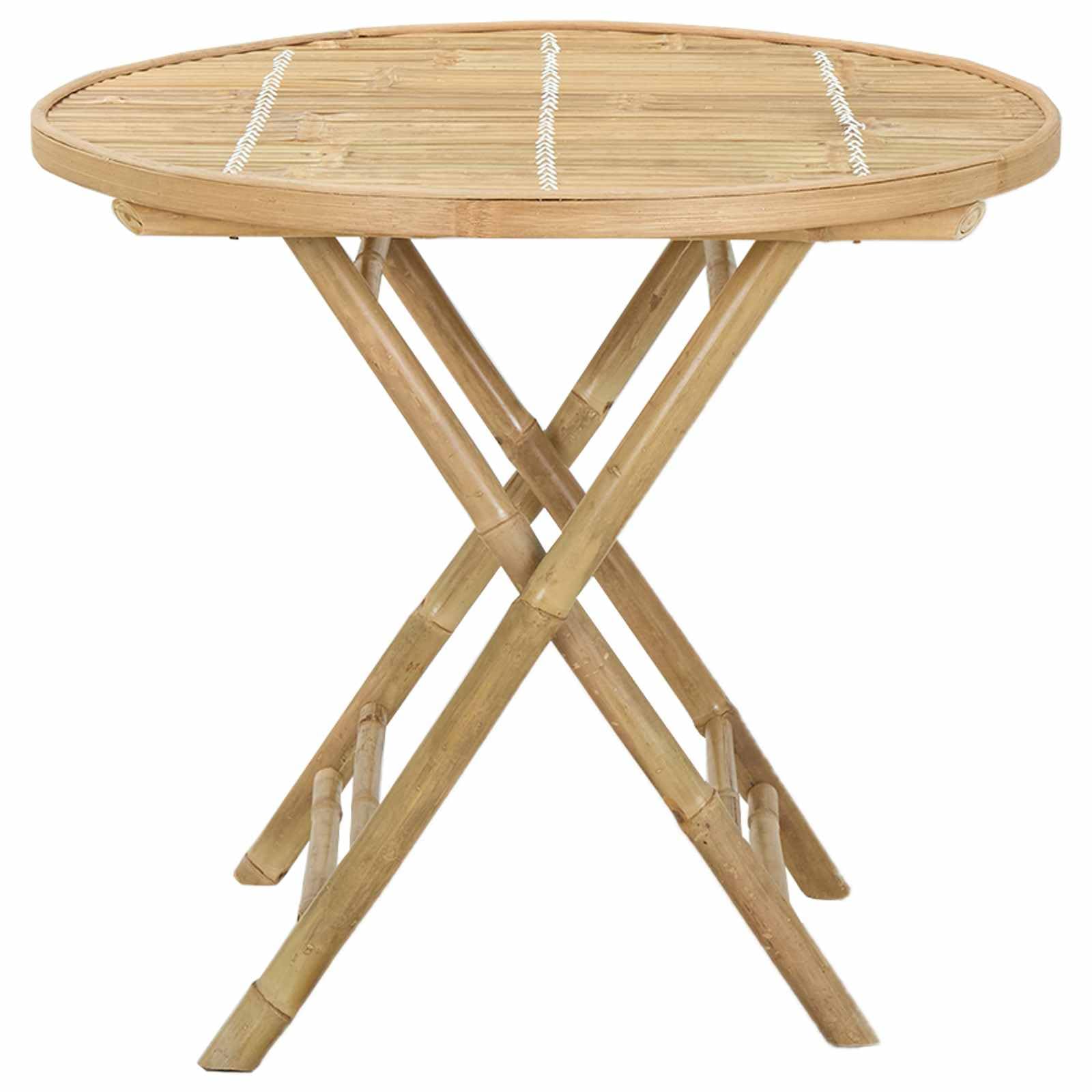 vidaXL Mesa de Jardín Natural 80 x 70 cm Bambú, Mesa de jardín Moderna y Plegable, Exterior, Ahorra Espacio, portátil y ecológica