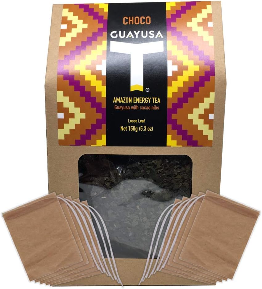 Choco Guayusa Tea 150g + 10 Unbleached DIY Tea Bags (Ships Next Working Day)