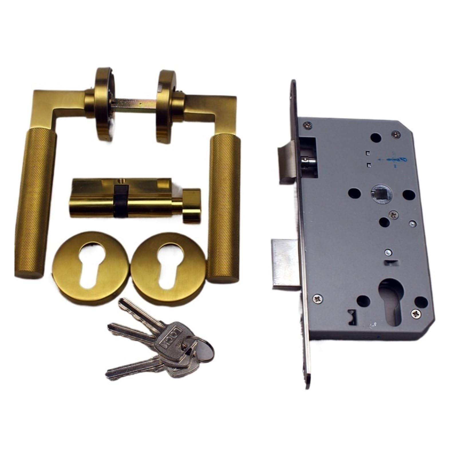 Aepqbgqj One Color 304 Stainless Steel Split Lock Solid Hollow Knurled Hotel Lever Handle